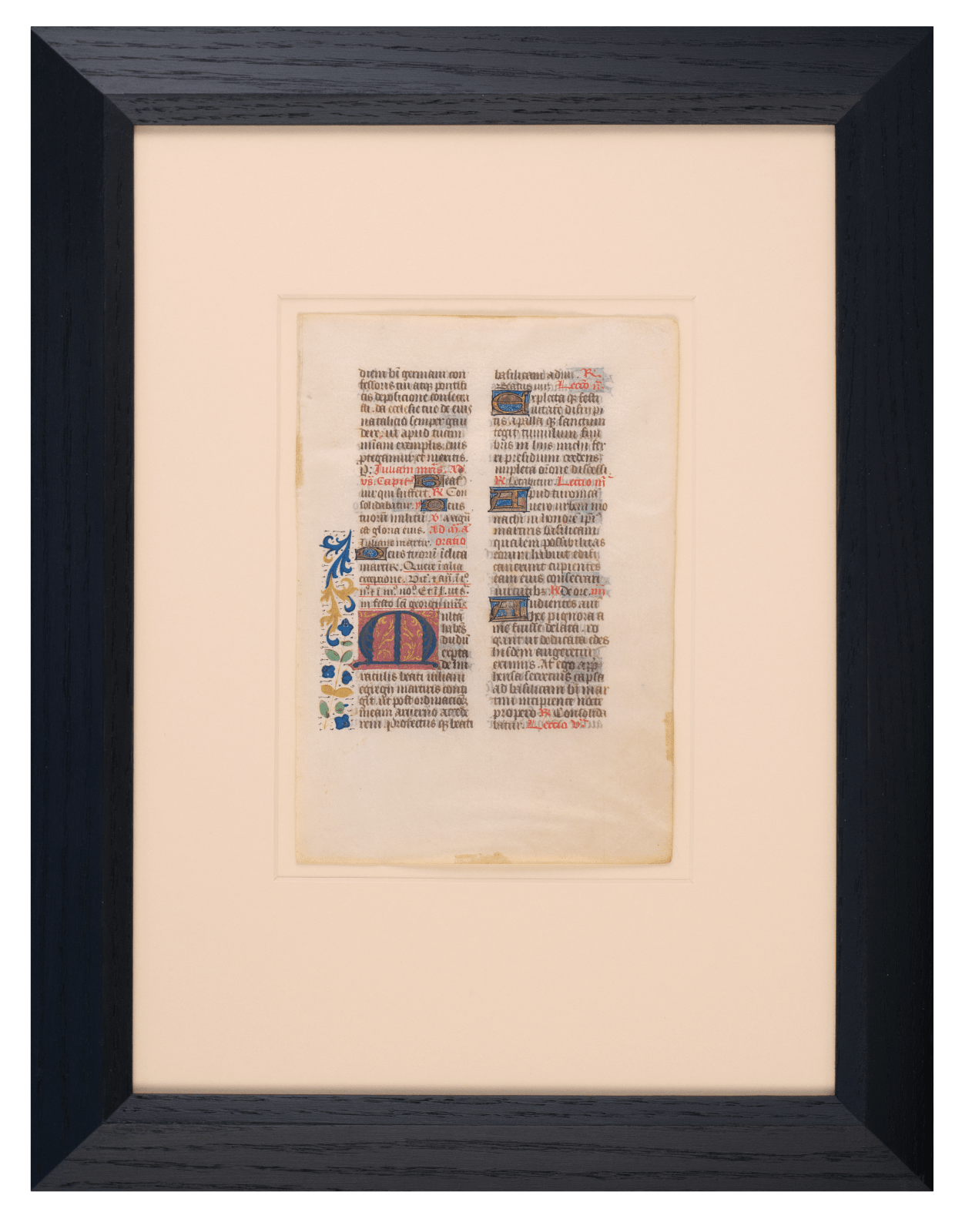 Illuminated text leaf from a Breviary made in Tours, France