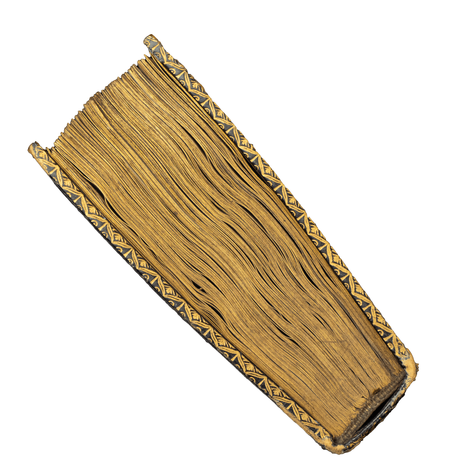 A Book of Hours (use of Rome) produced in Bruges c. 1460 and illuminated by the Mildmay Master. The image shows the illuminated manuscript close.