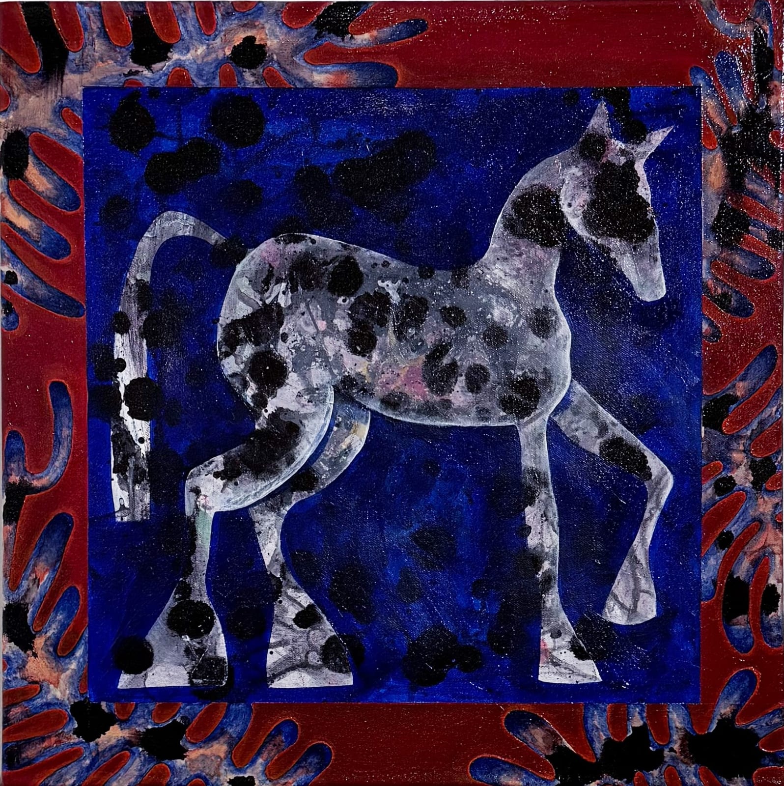 Cici McMonigle, Alone Again, acrylic and ink on canvas, 18 x 18in