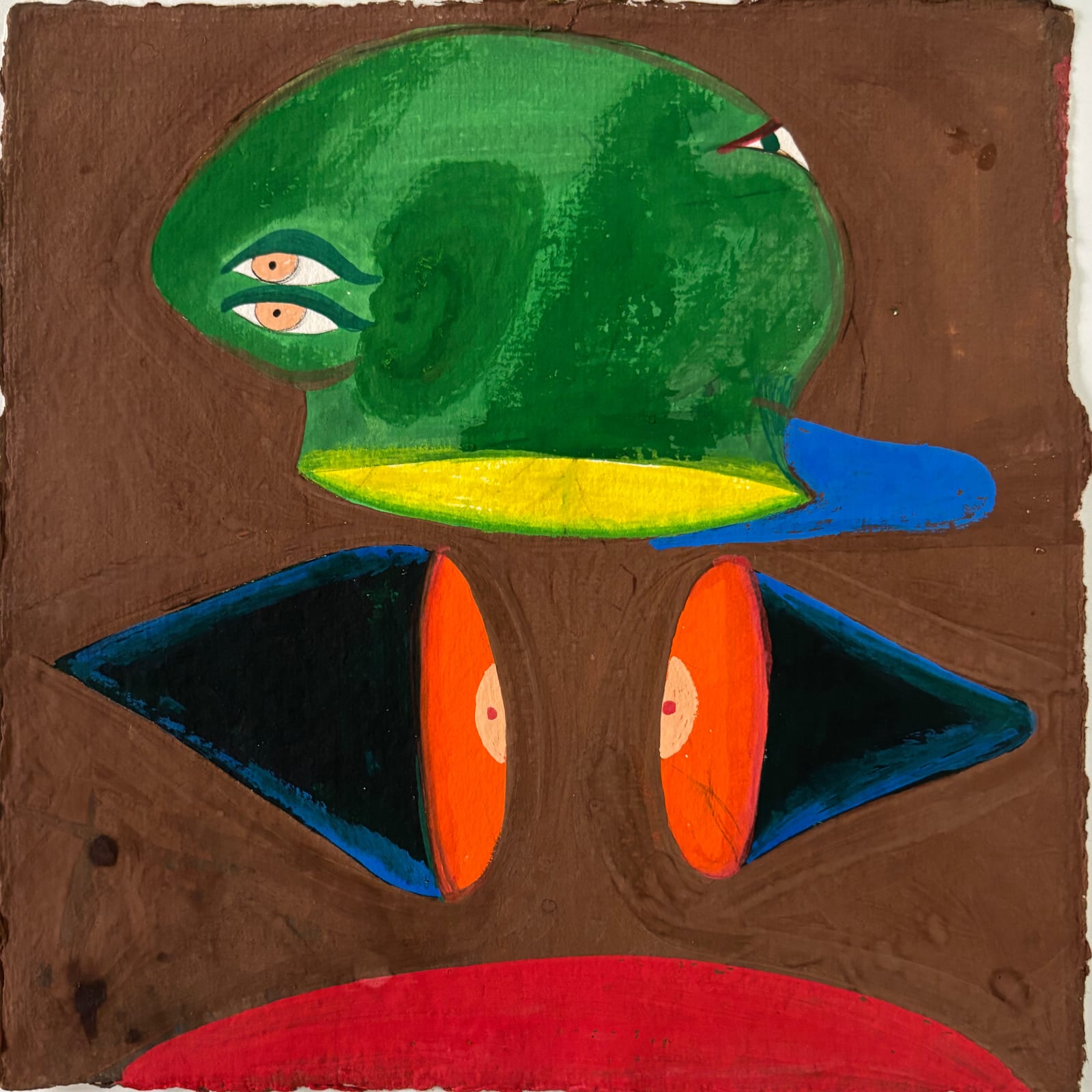 Nidhi Agarwal, Proprioception, gouache on paper, 7.8 x 7.8in