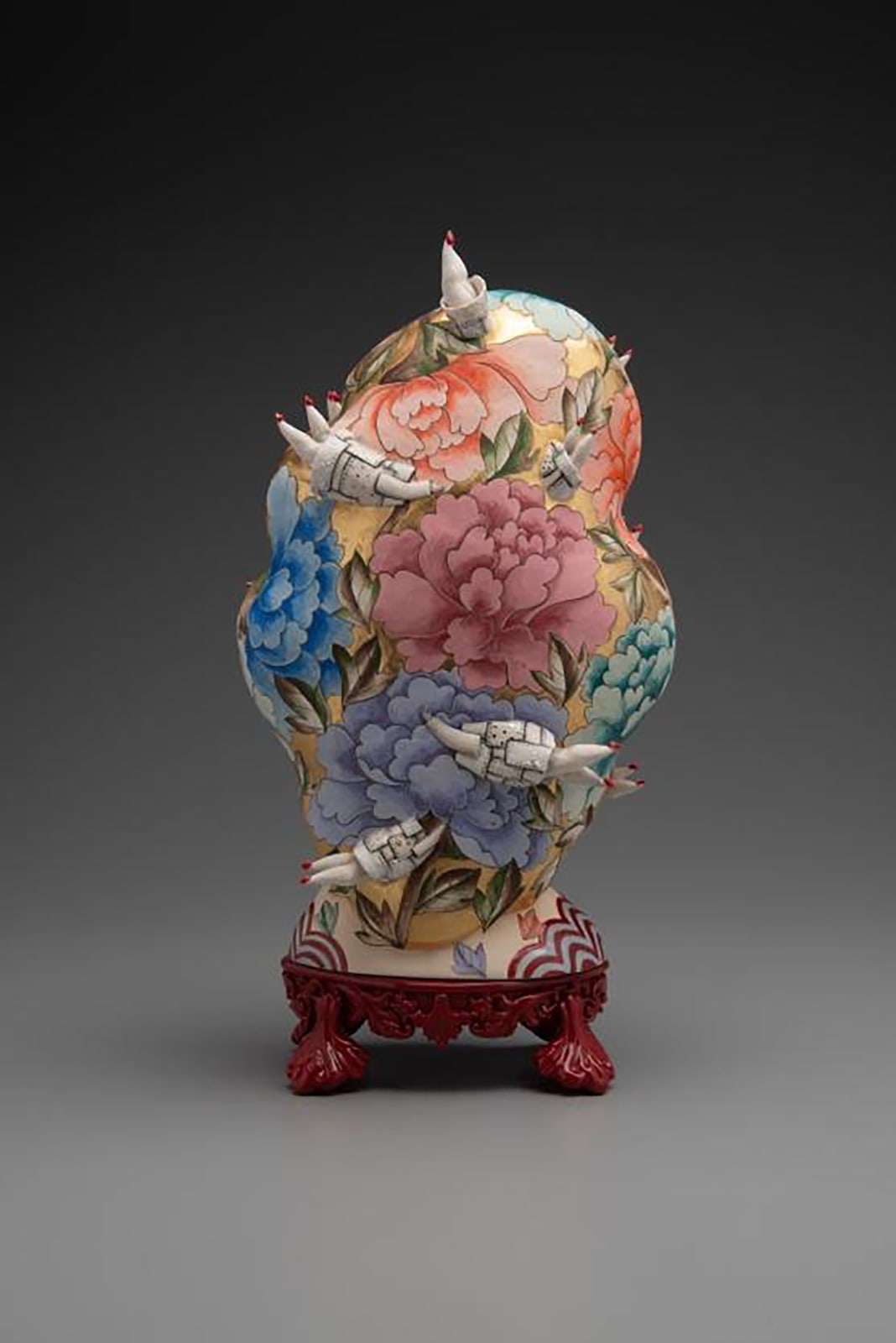 Ahrong Kim, Crescendo, ceramic sculpture, 17x6x8in