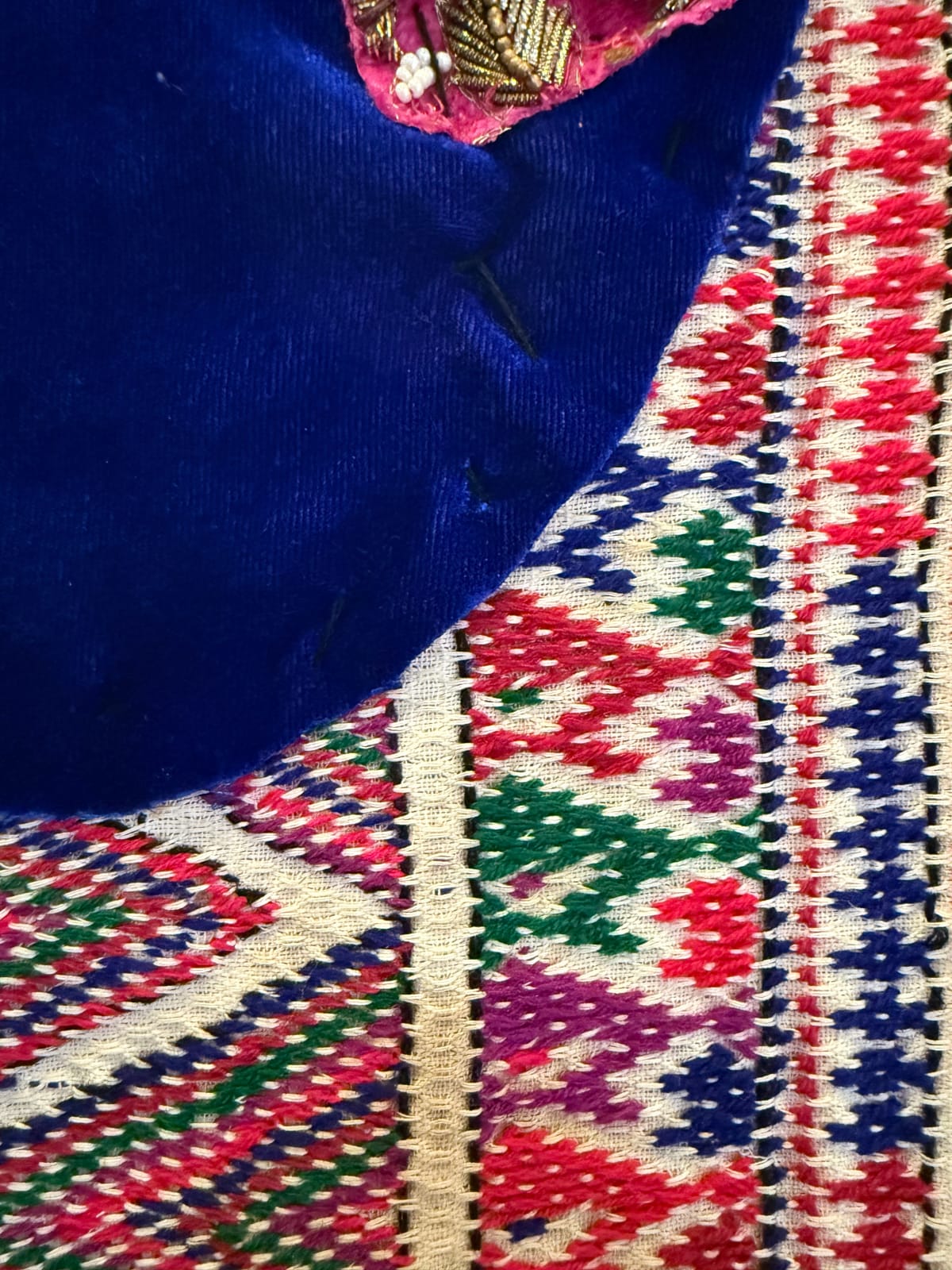 Nidhi Agarwal, 138x98 cm • The Taxonomist Deity, 2024 • Fabric collage on Kuch embroidery