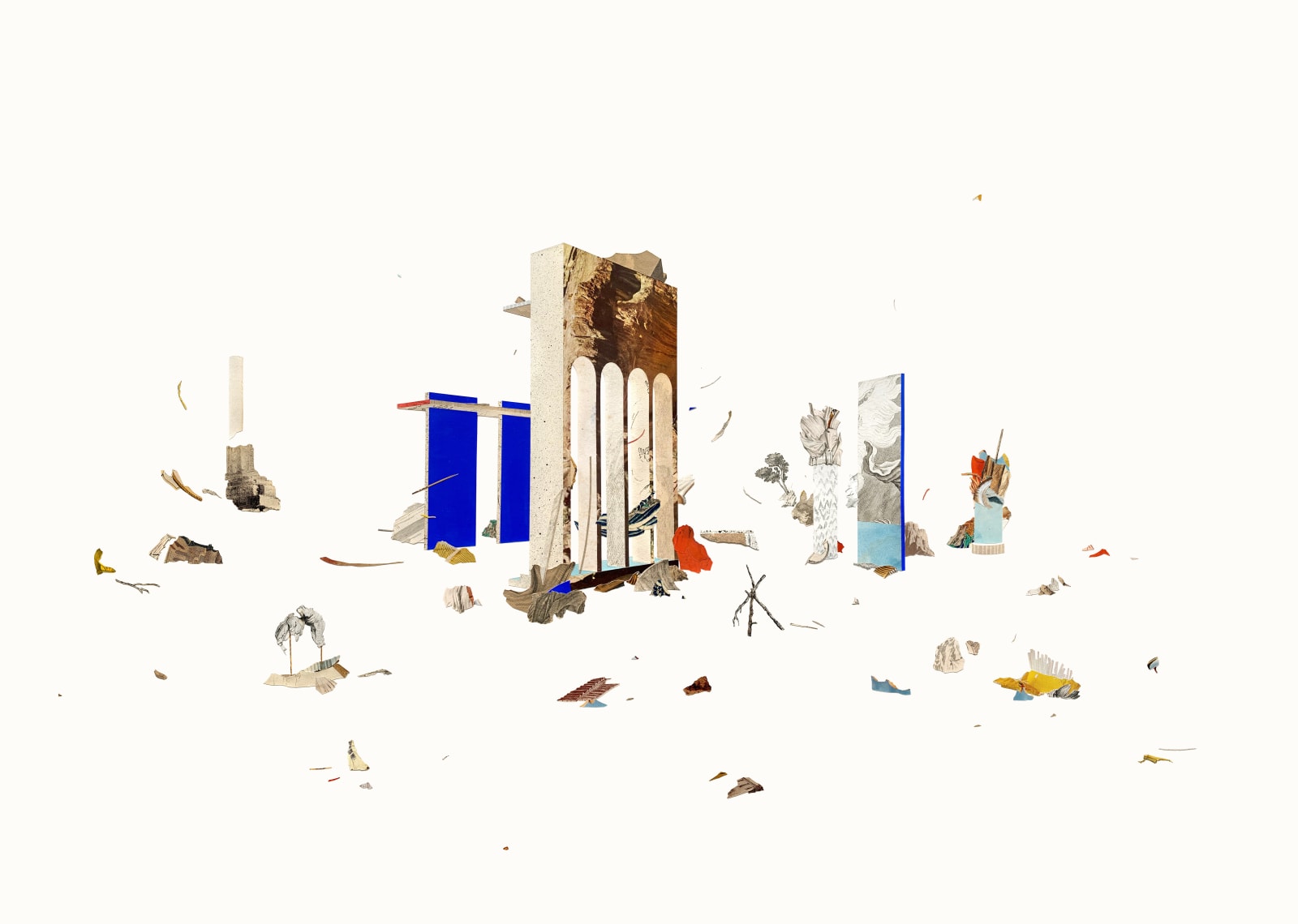 Claire Trotignon, Fire camp and the column, 2023