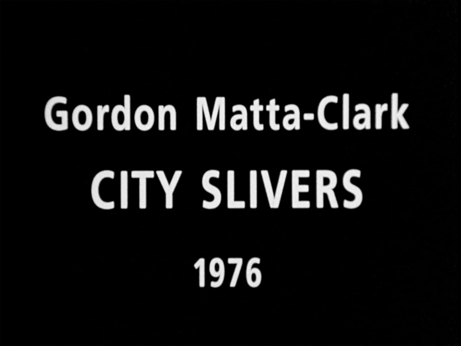 Gordon Matta-Clark, City Slivers, 1976