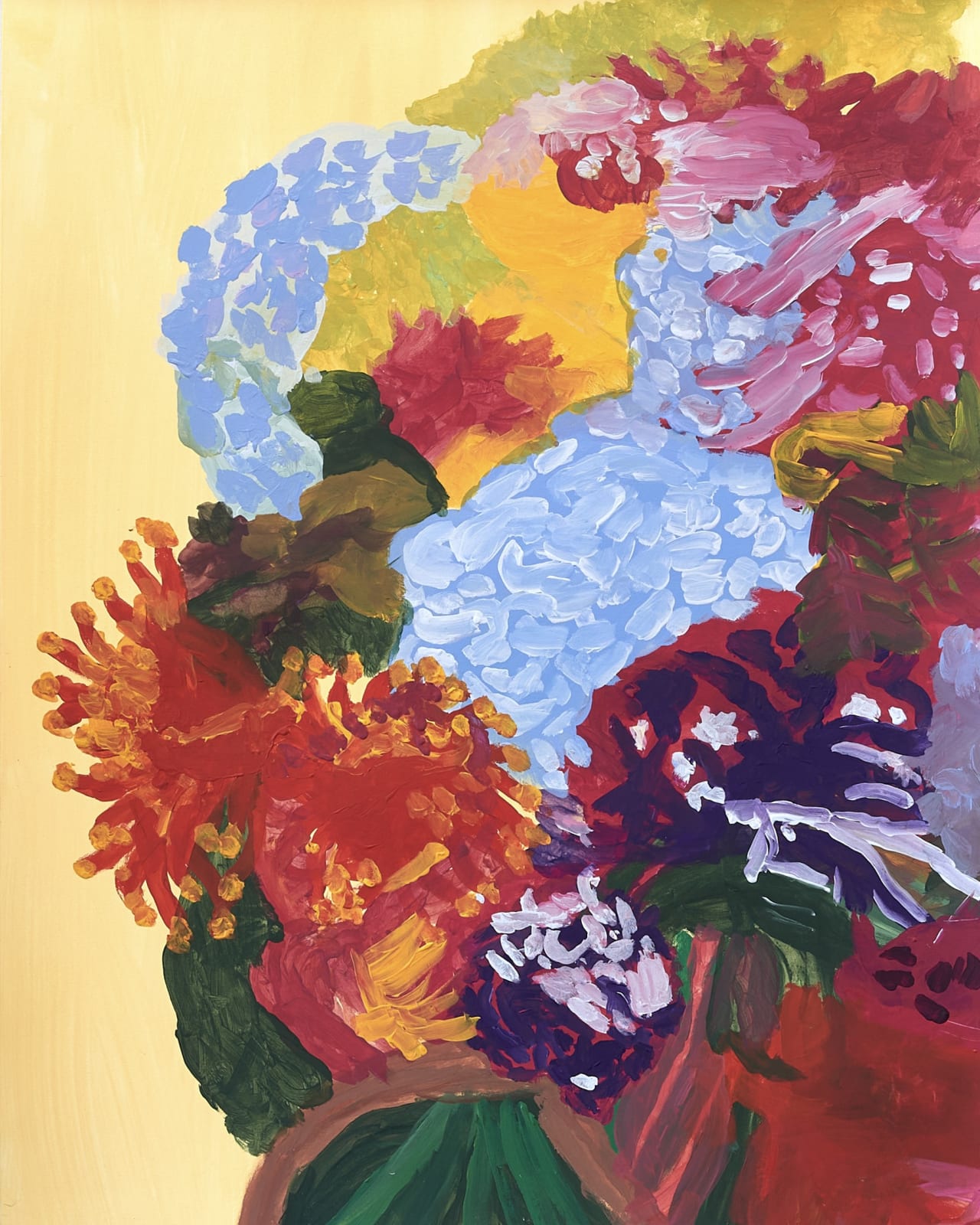 Kamini Nair, Hydrangea, celosia, autumn leaves , 2022