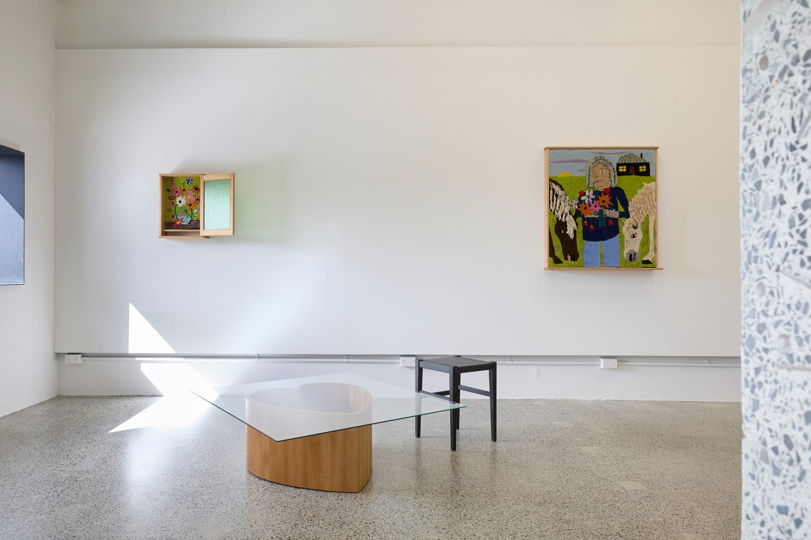 Claudia Kogachi + Josephine Jelicich, Heart table with poppy anemone rug, 2024