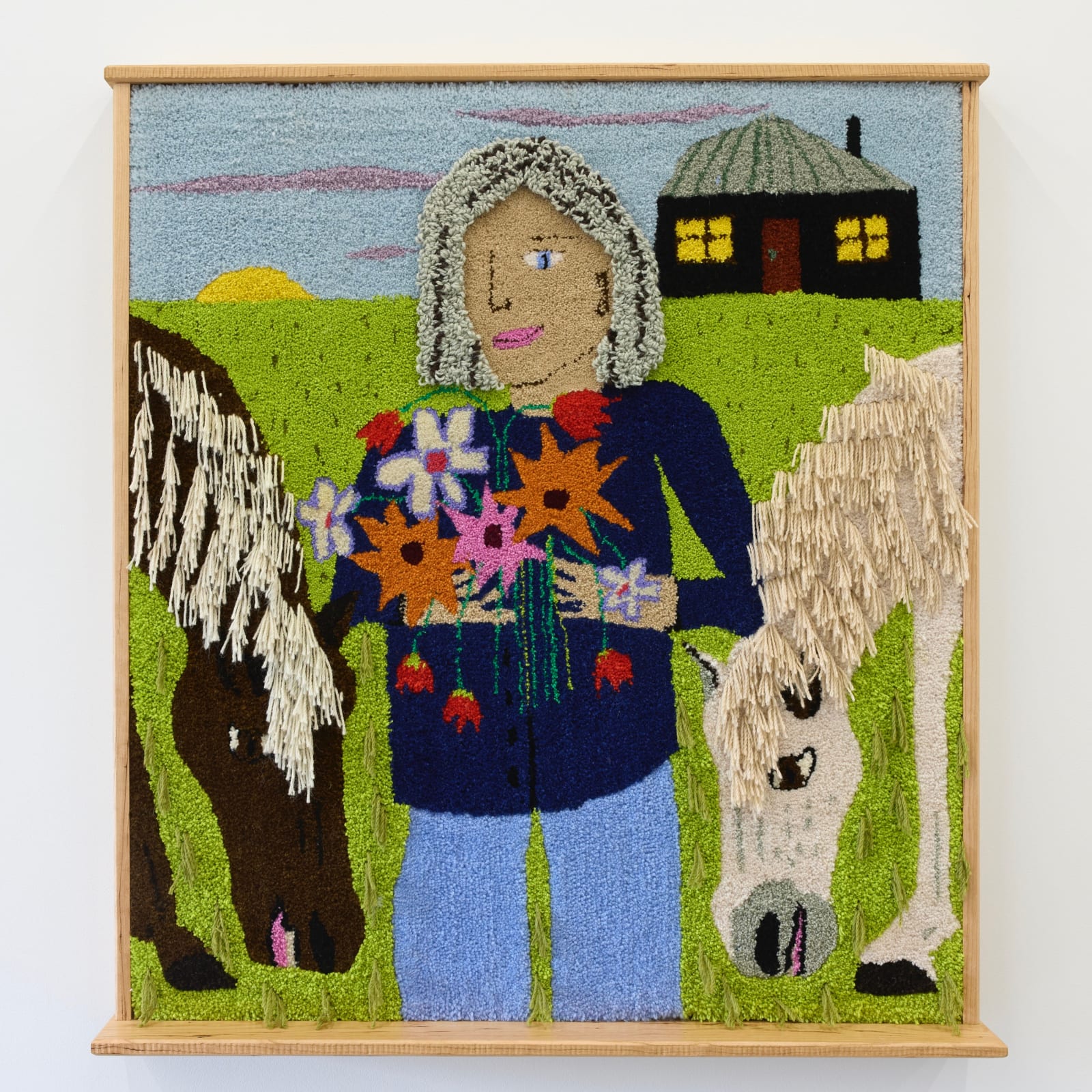 Claudia Kogachi, Nina arranging flowers with Olympia and Duchess, 2023