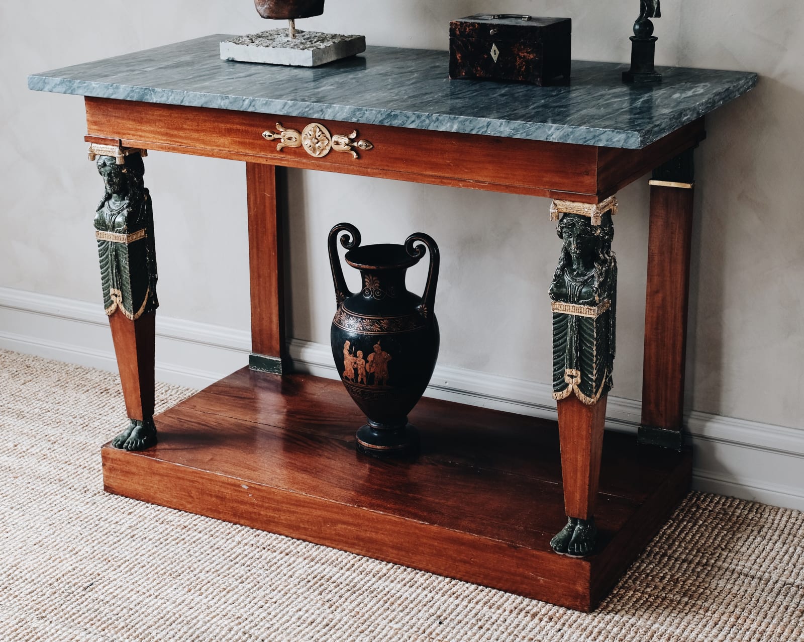 Gustavian Mahogany Console,