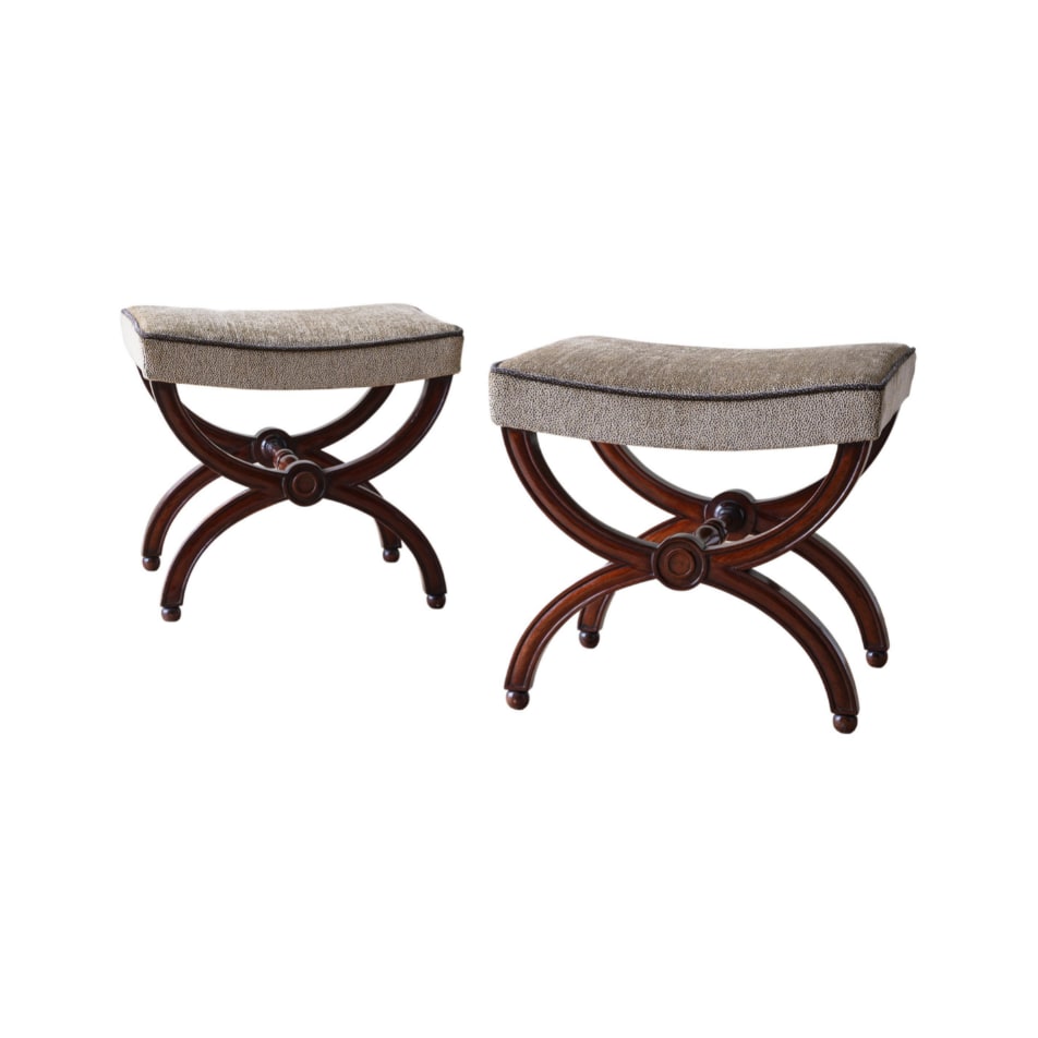 French Mahogany Stools,