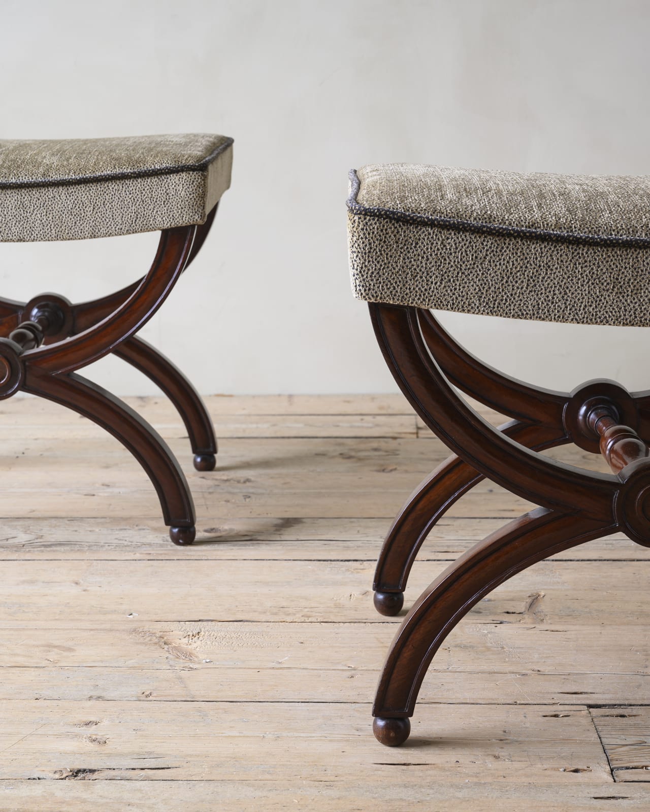 French Mahogany Stools,