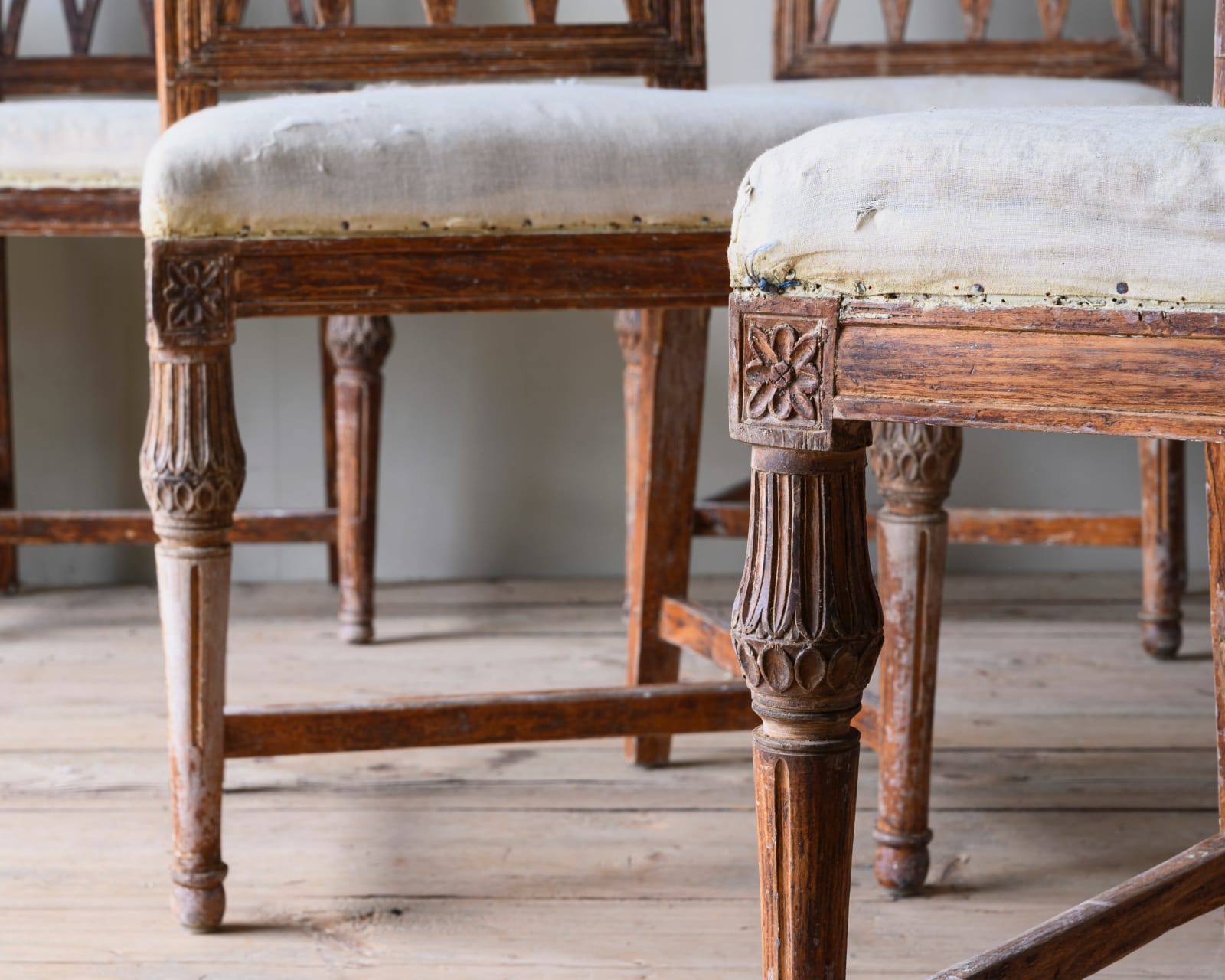 Set of Six Gustavian Chairs,
