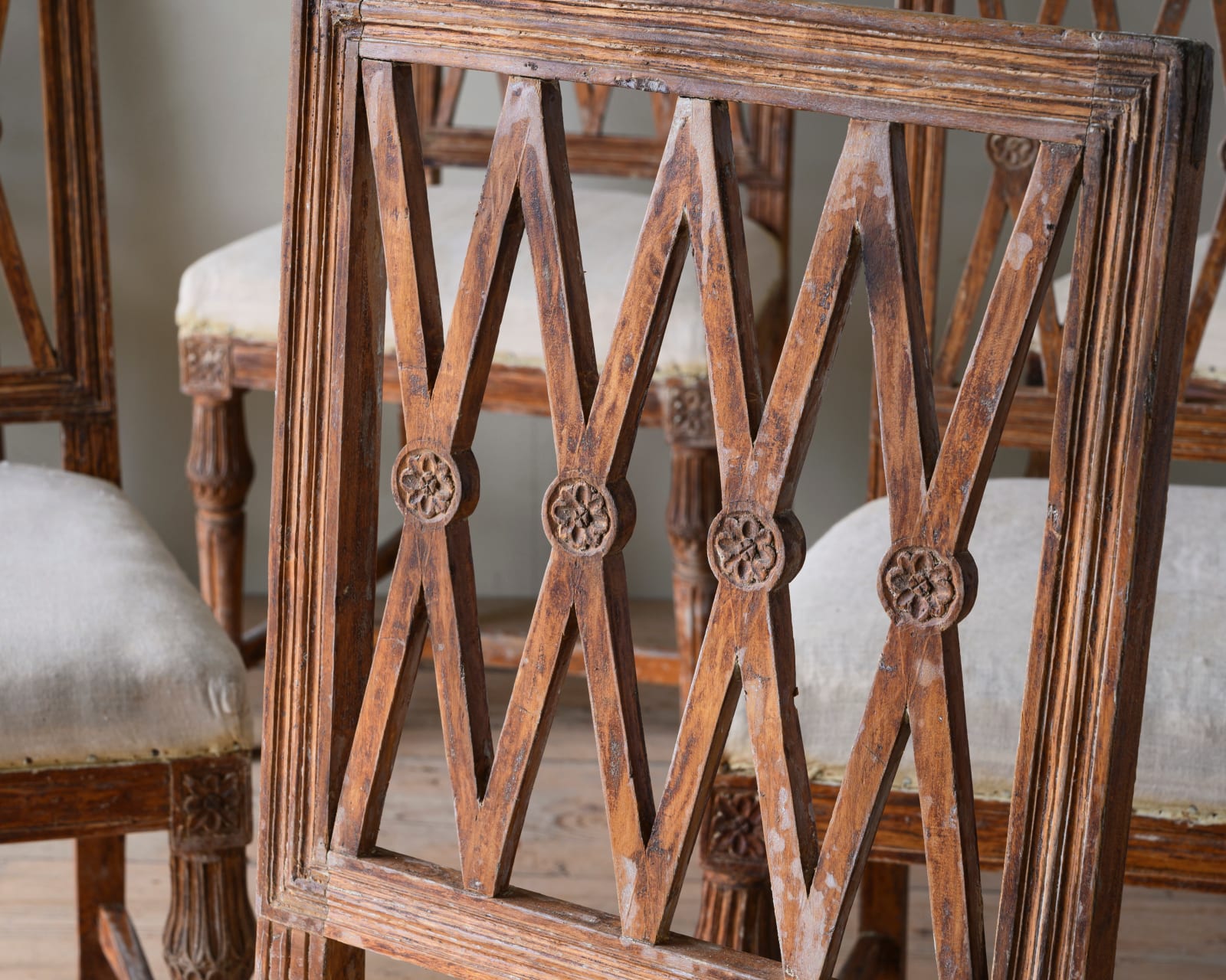 Set of Six Gustavian Chairs,