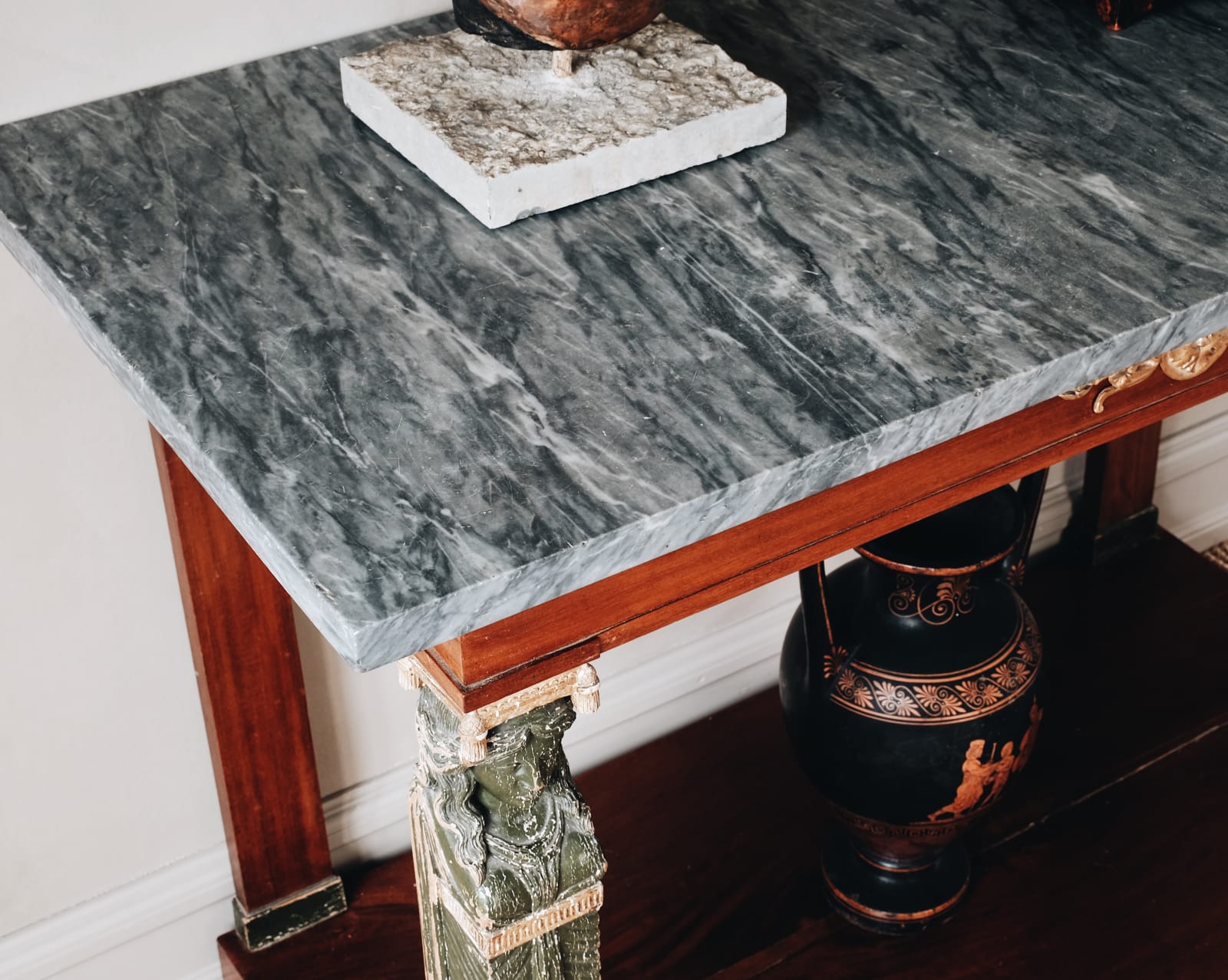 Gustavian Mahogany Console,