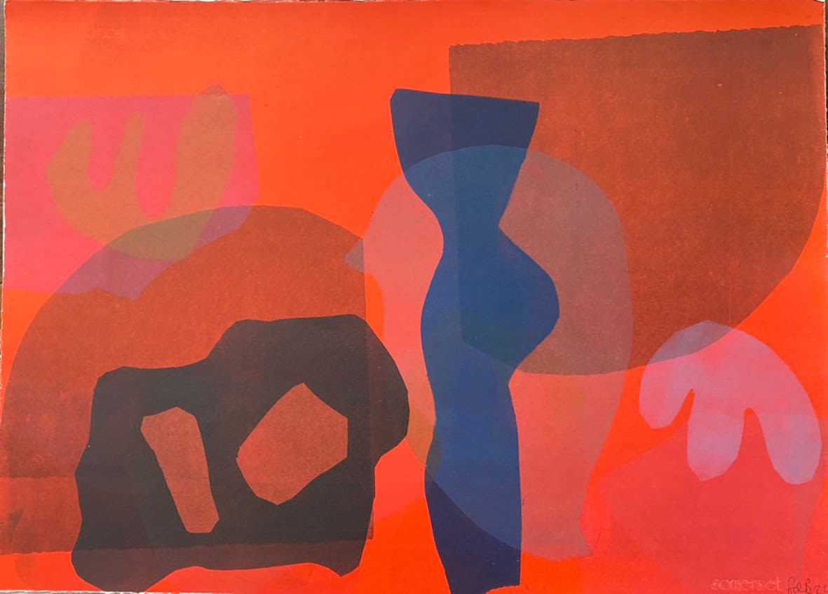 Fiona de Bulat, Blue Figure in Red, 2022