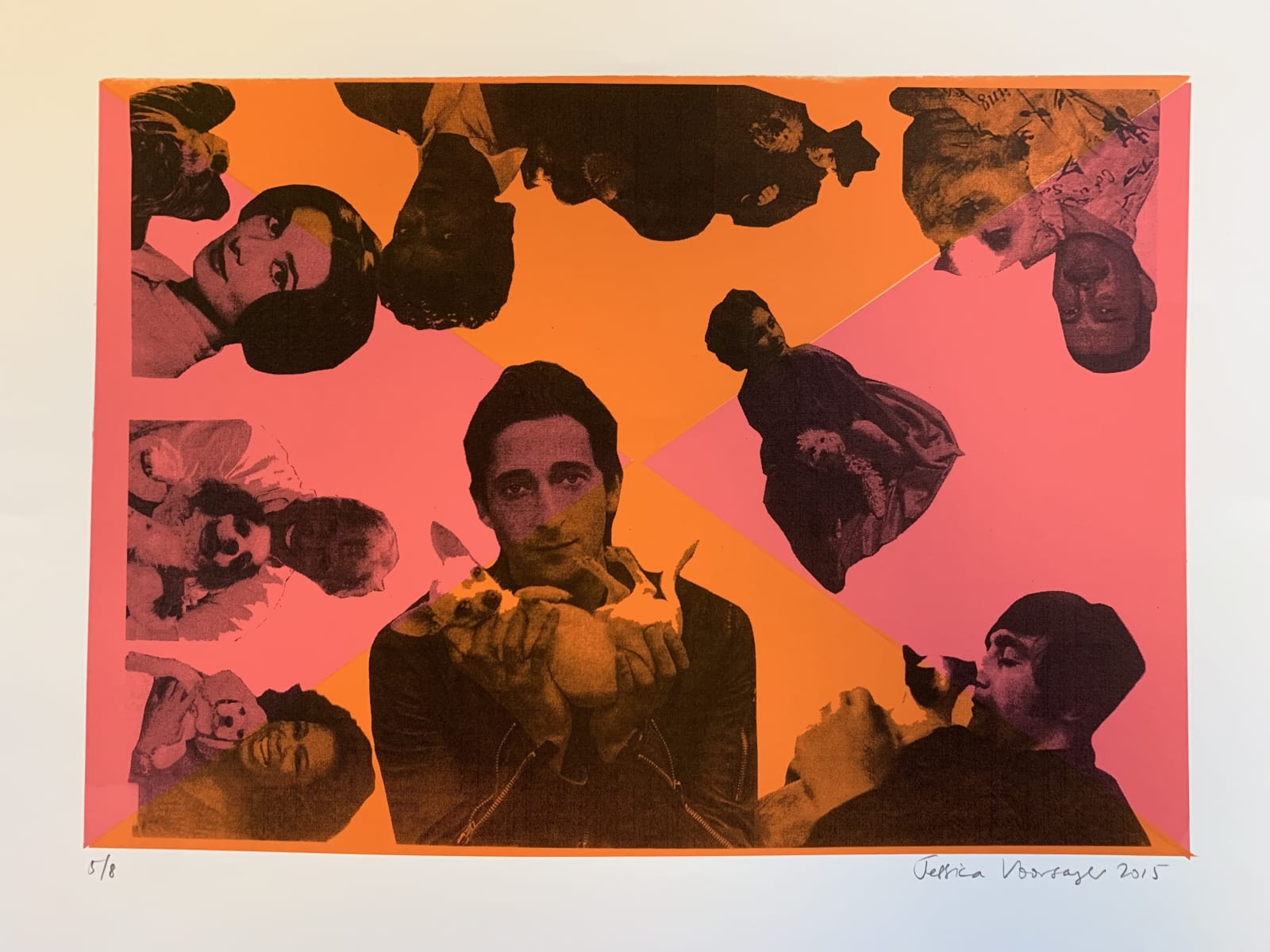 Jessica Voorsanger, Celebrity Pets (pink & orange) , 2015 | Laurent Delaye  Gallery
