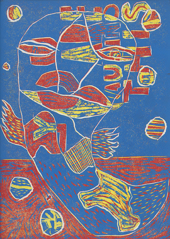 Paul Atkins, Fishwoman with Letters & Planets, 2021