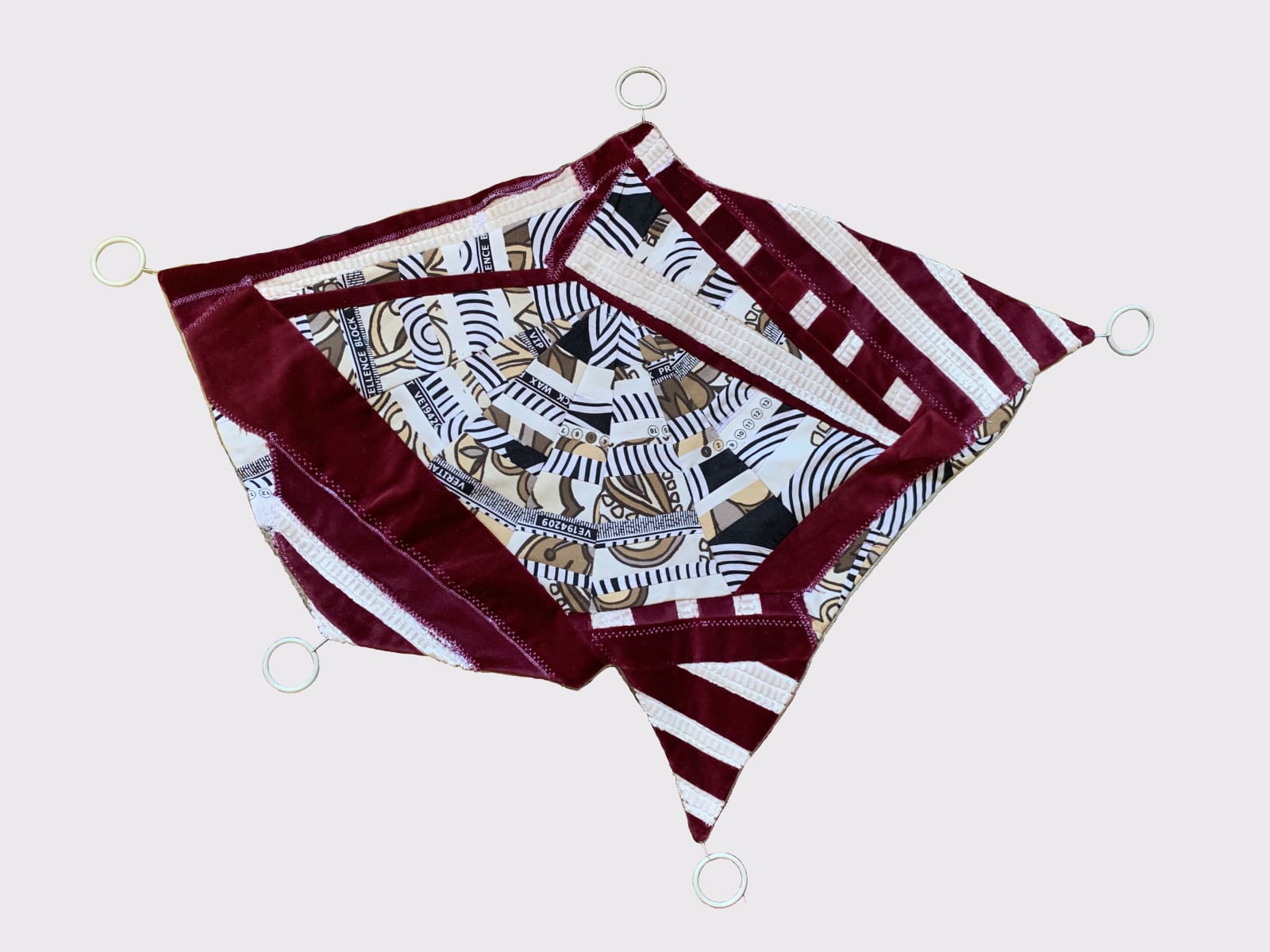 Jessica Voorsanger, Fabric Construction Maroon, Selvedge & Chenille, 2021