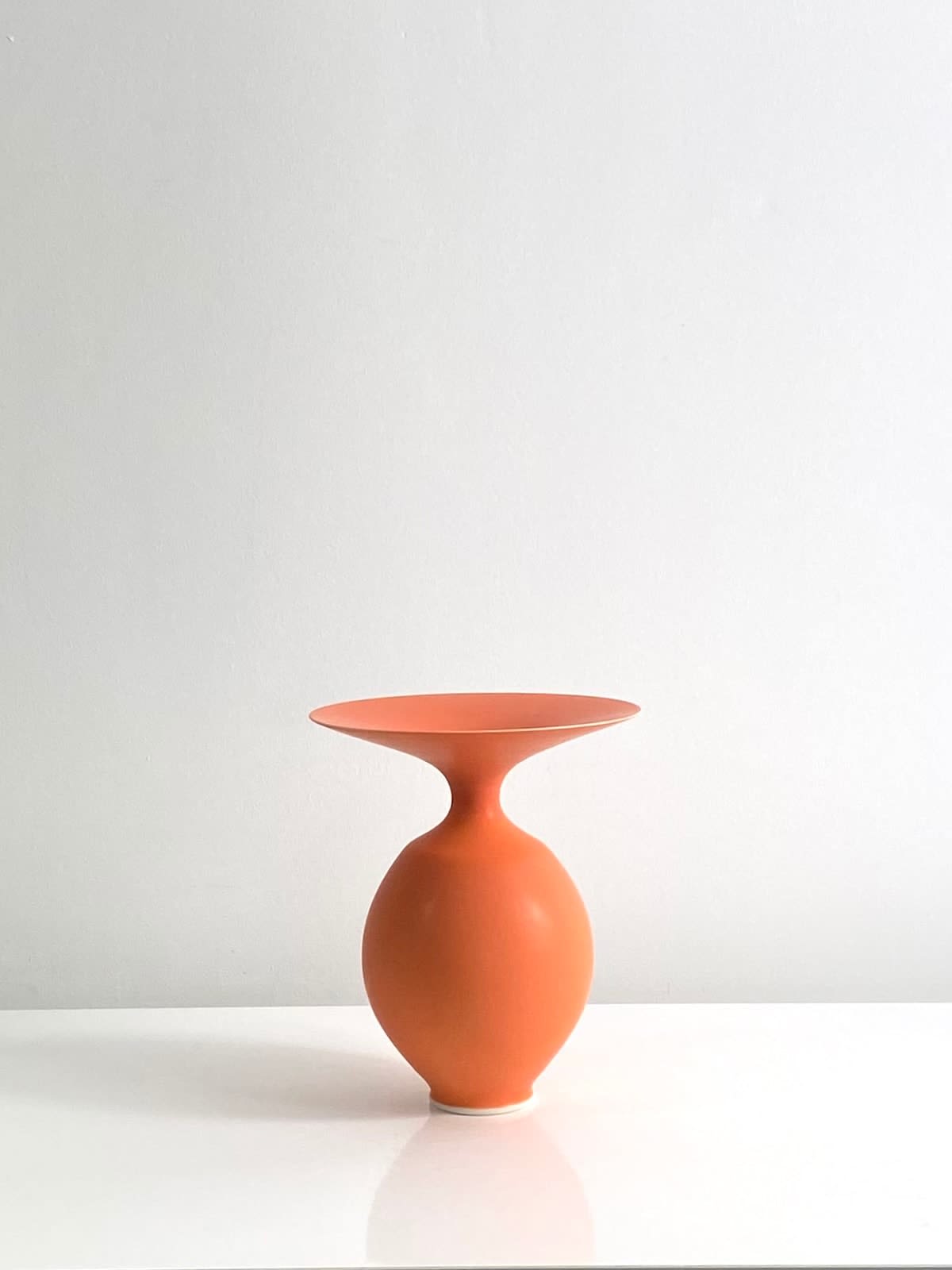 Anna Silverton, Porcelain vase Bright Orange smooth matt, 2025