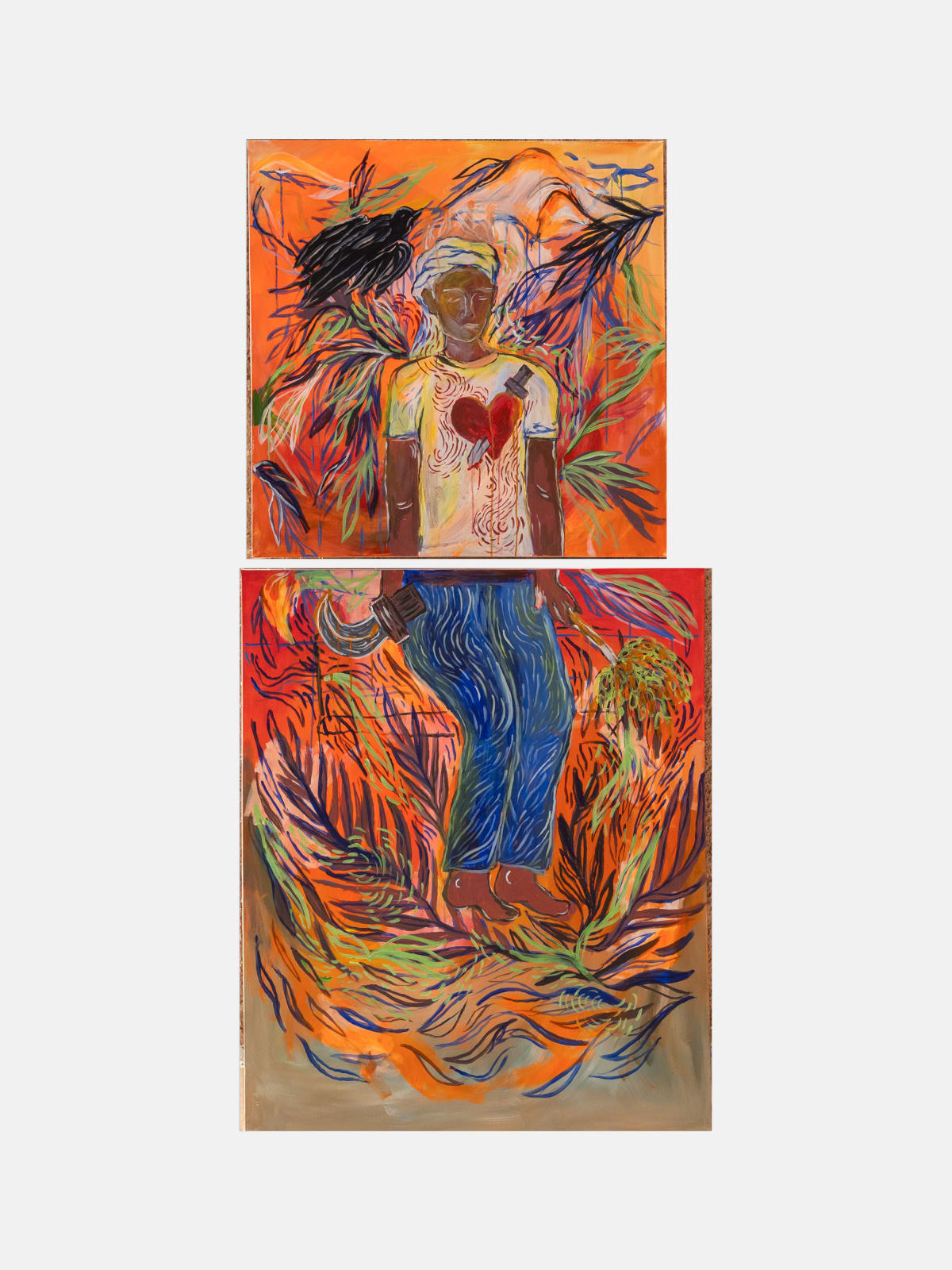 Augustine Paredes, The farmer and the sacred heart (2-piece), 2022