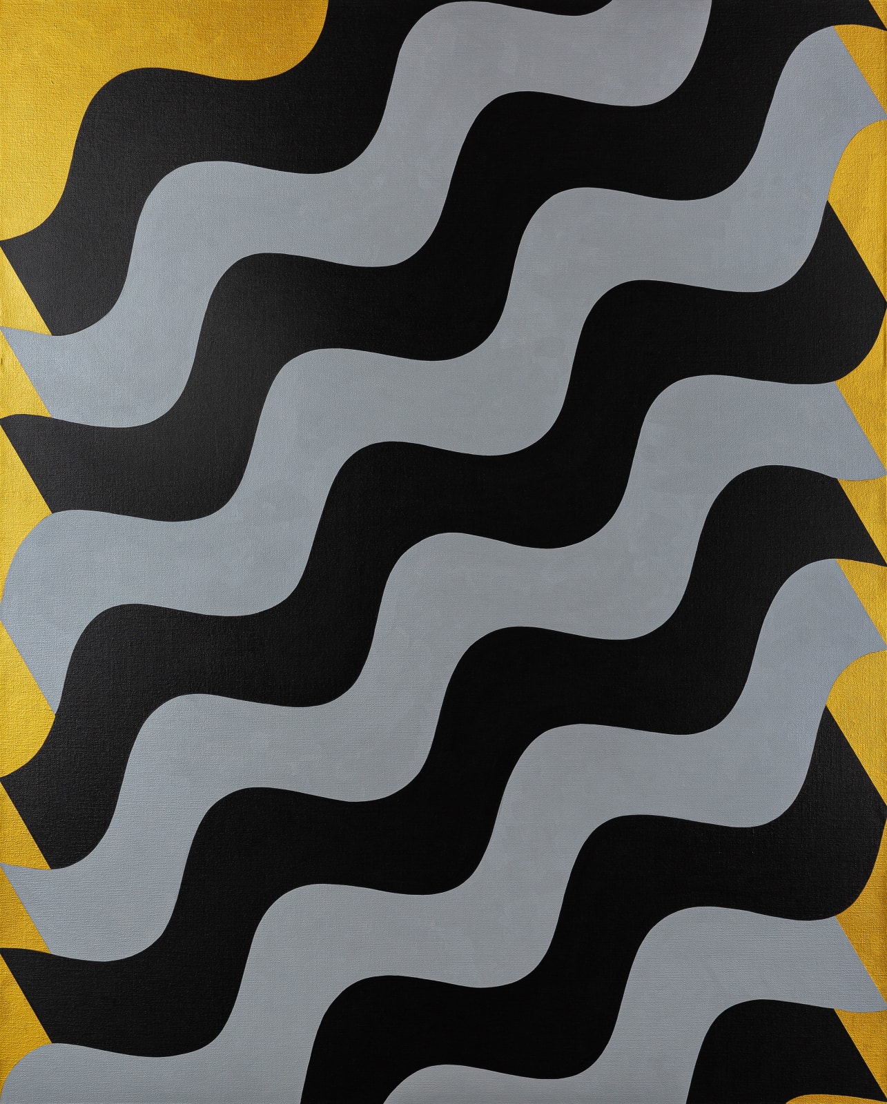 Mohamed Melehi, Moucharabieh, Grey on Black, 2020