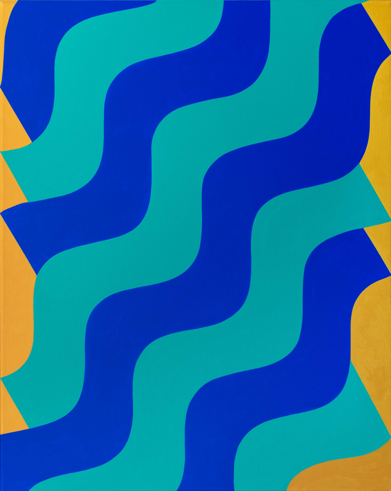 Mohamed Melehi, Moucharabieh in Blue, 2020