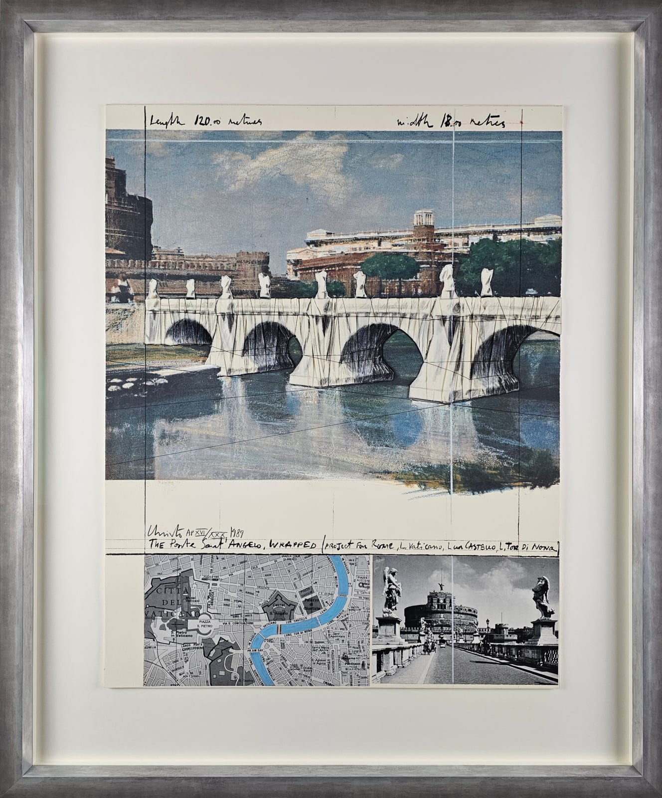 Christo, Ponte Sant Angelo, Wrapped (Project for Rome), 1989
