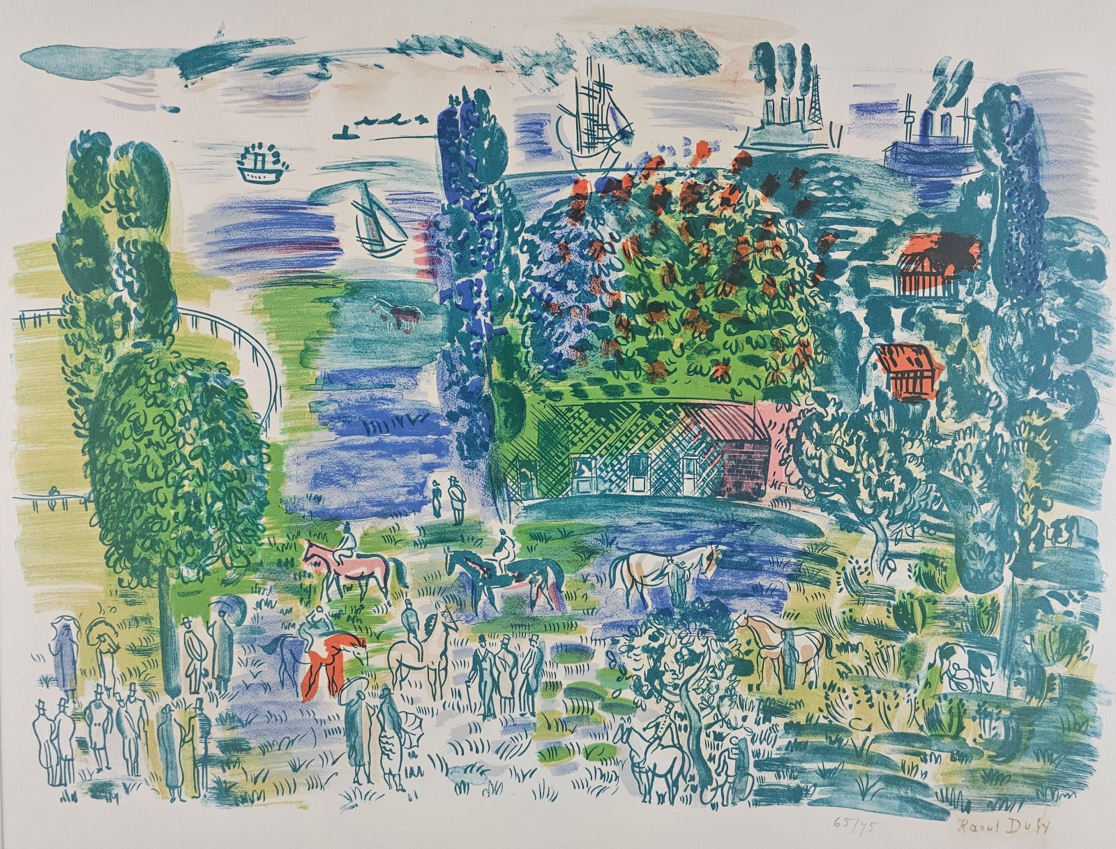 Raoul Dufy, Au Paddock, ca. 1950