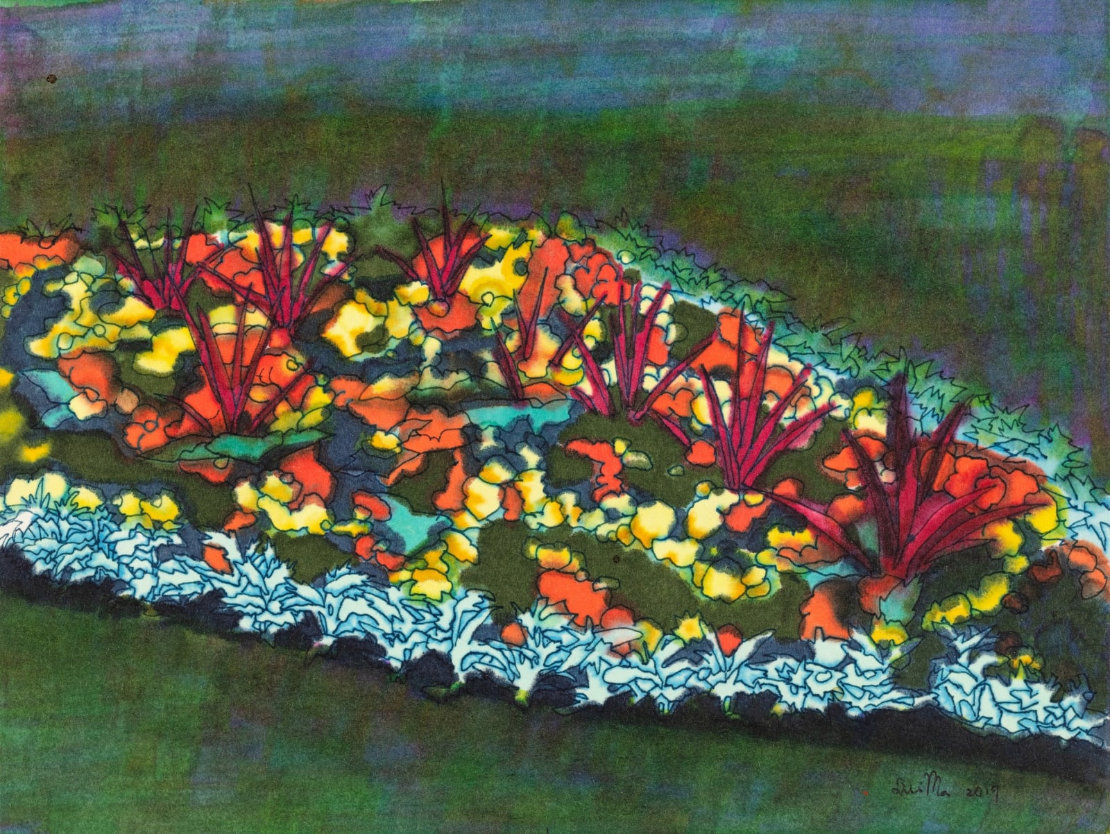 Ma Lili 马漓澧, Manuscript - Flowerbed 手稿-花圃, 2019