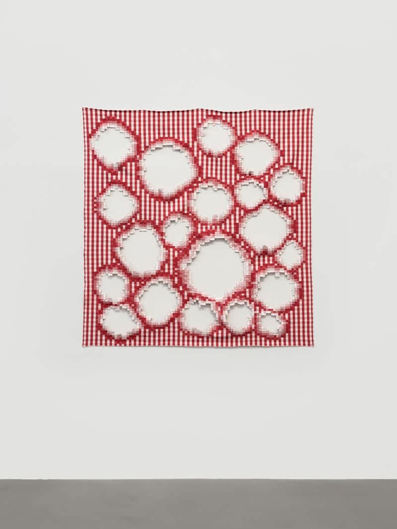 Zhang Xuerui 张雪瑞, Red and White Cloth 红白格布, 2021