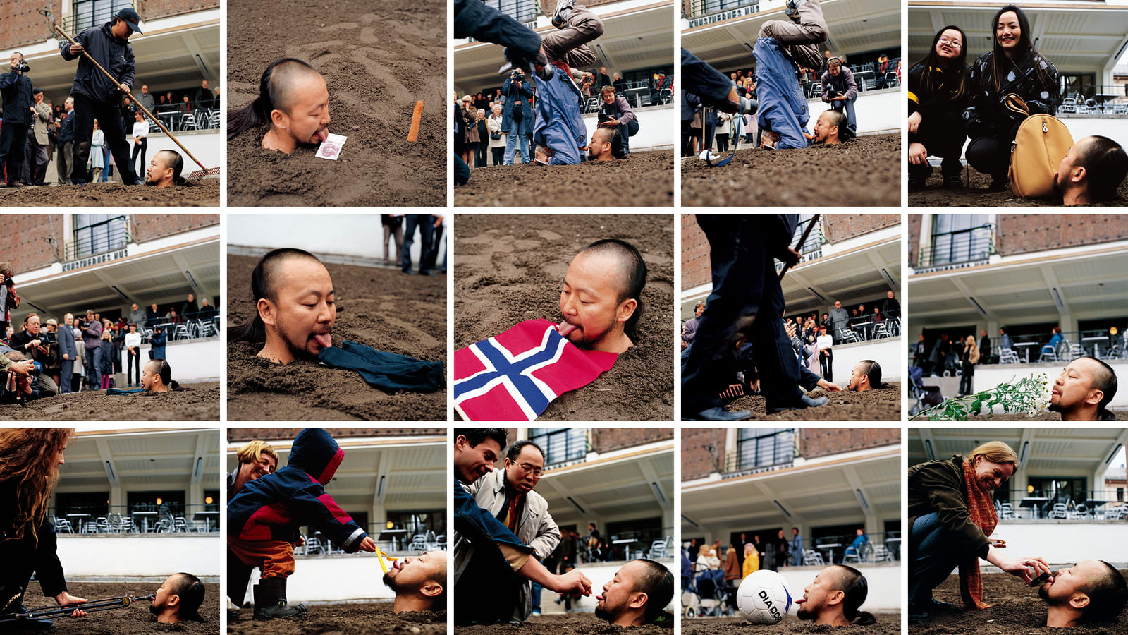 Cang Xin 蒼鑫, Hotpot Series: Performance Art - Oslo, Norway, 2001