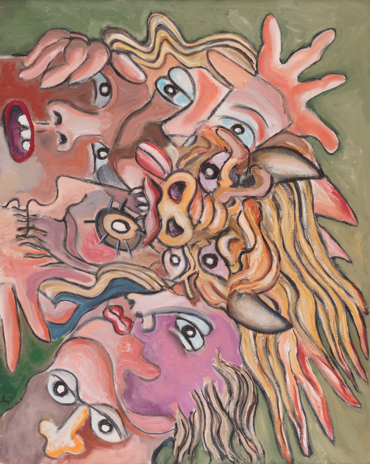 Enrico Baj, Groupe a la Chevelure, c. 1985