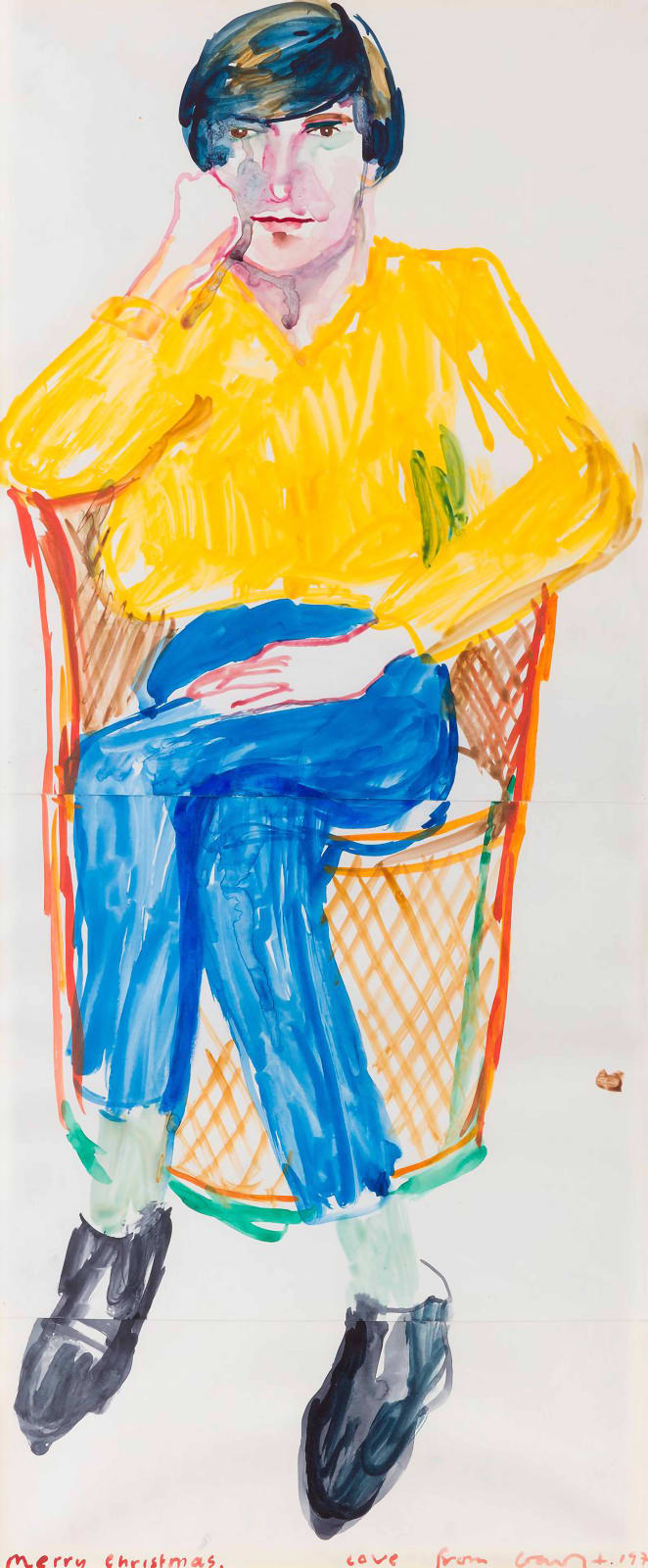 David Hockney, Yves-Marie in Wicker Chair, 1979