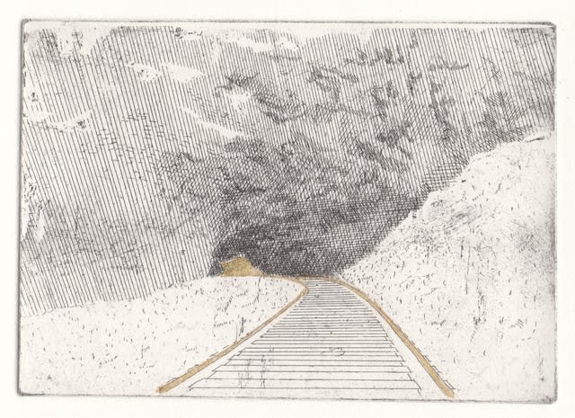Alexander Massouras, and up towards a golden cavern, (Mine 9), 2021-2016
