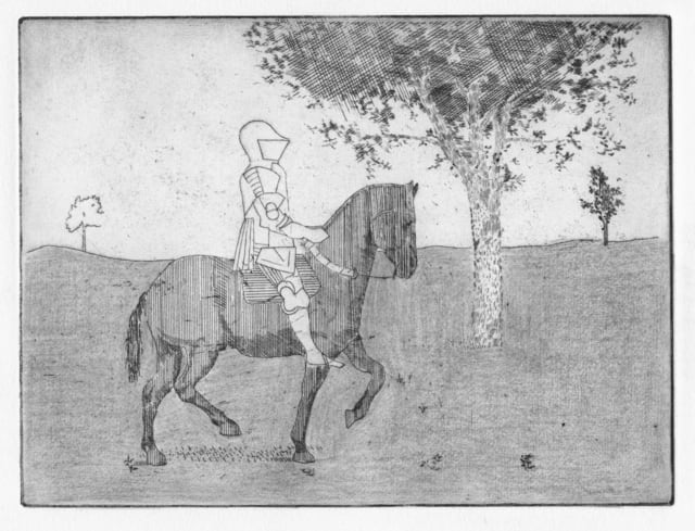 Alexander Massouras, (Except for the passing knight.) (In Flight 2), 2013