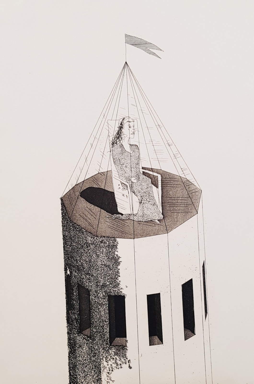 David Hockney, The Princess in Her Tower, 1969