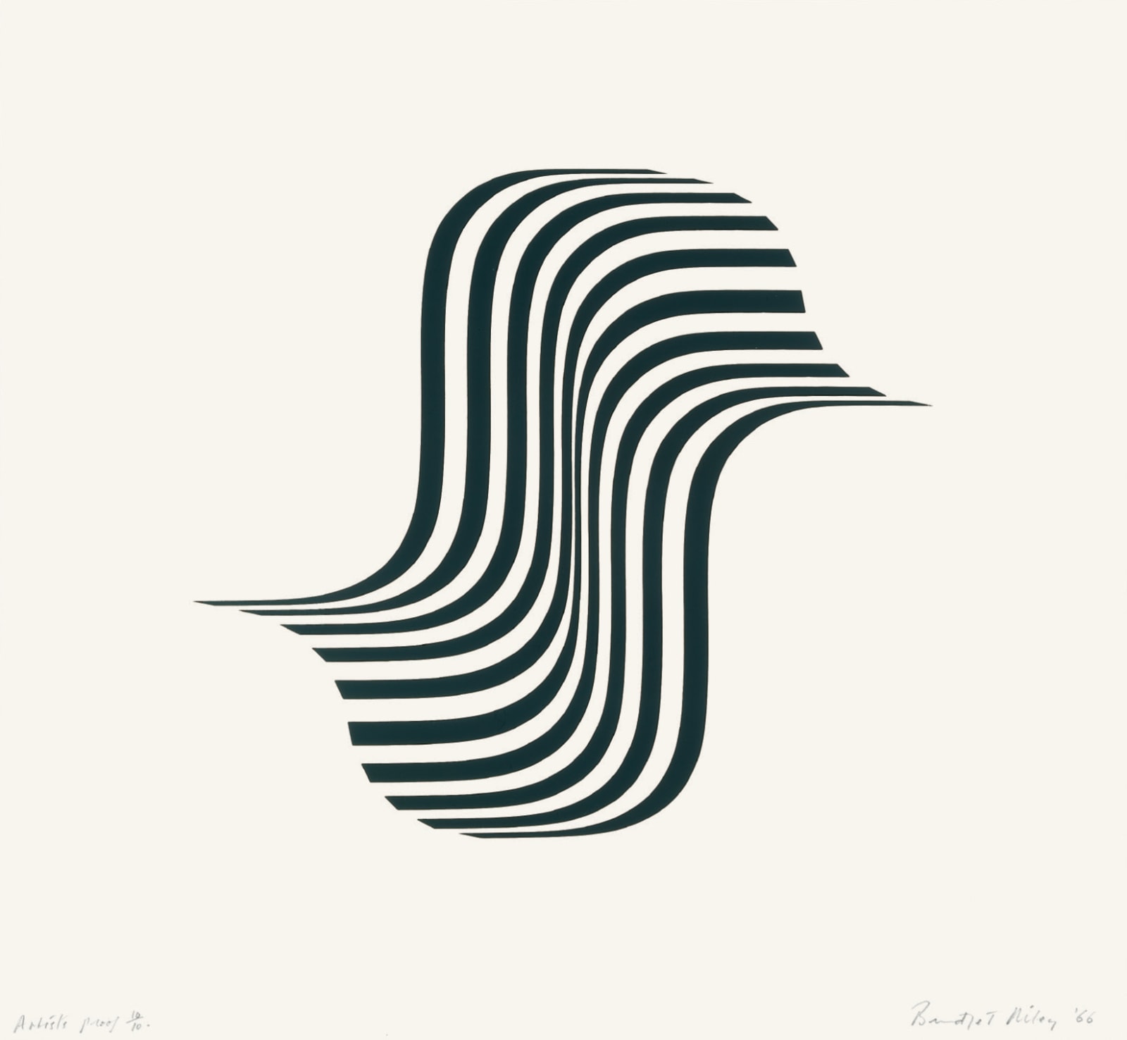 Bridget Riley, Untitled (Winged Curve) , 1966
