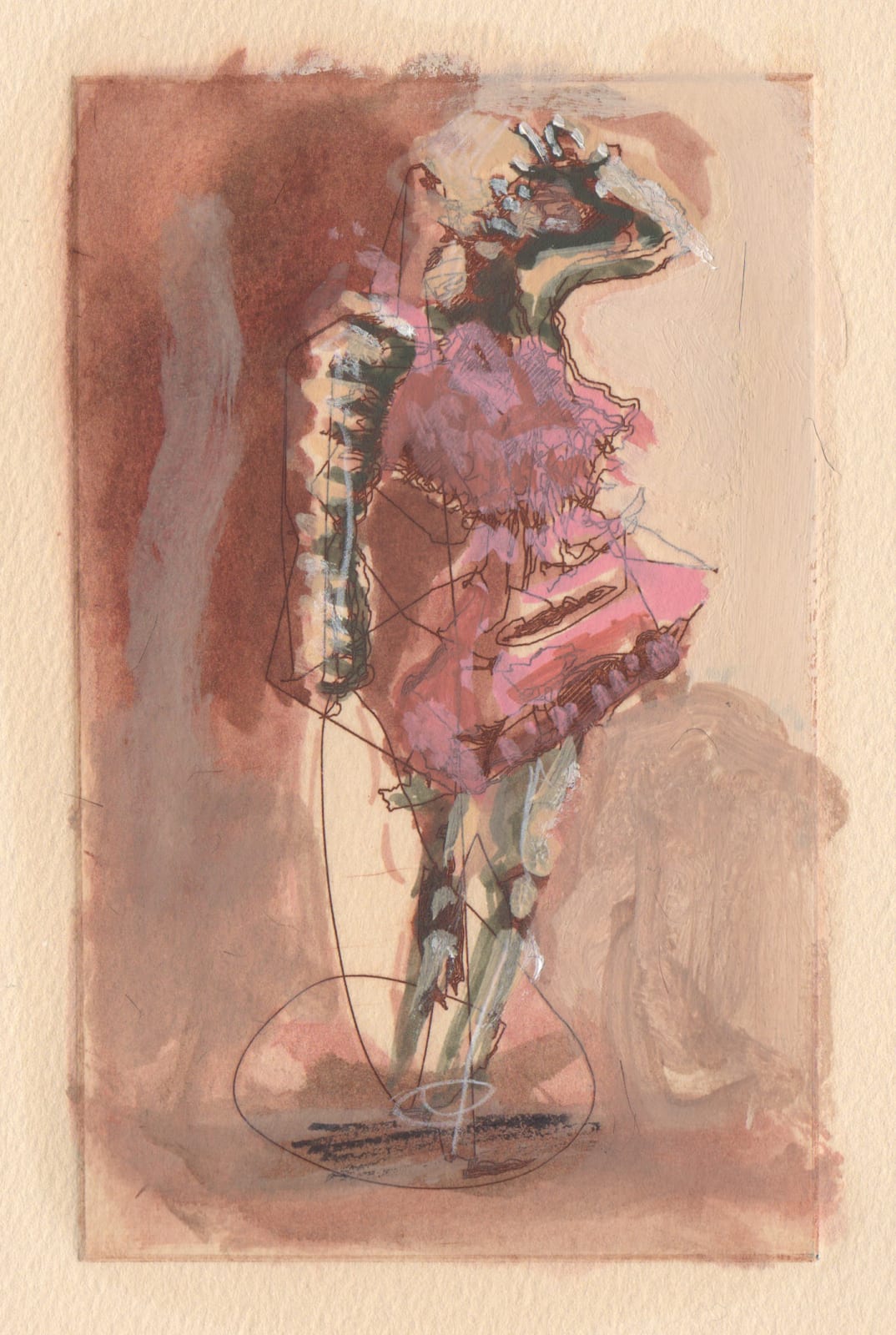 James Rogers, Grafter (A study for boys operating big machines wearing dresses) - Sanguine ii, 2021