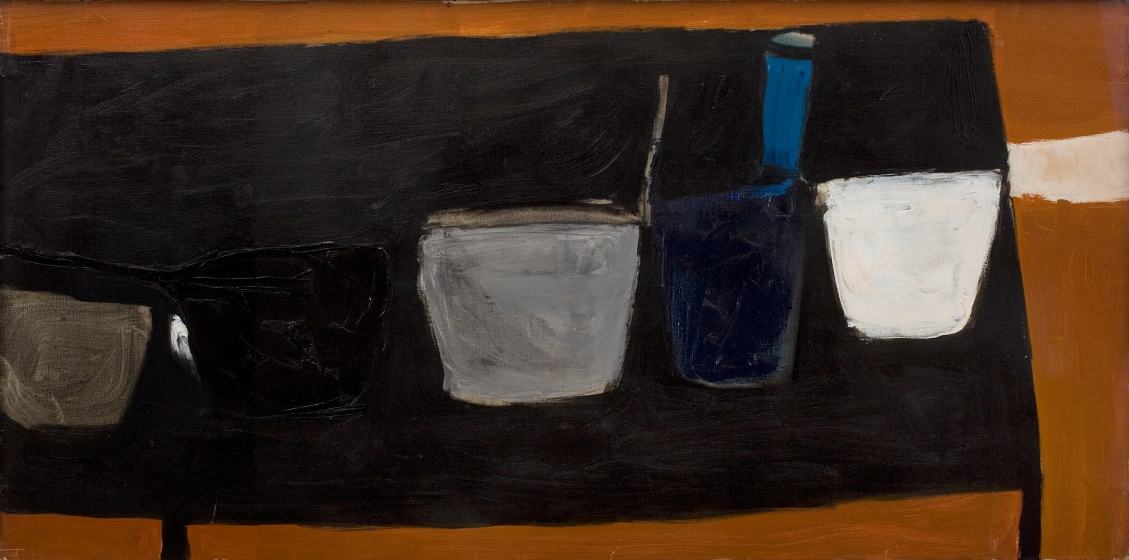 William Scott, Still Life on Black Table, 1956