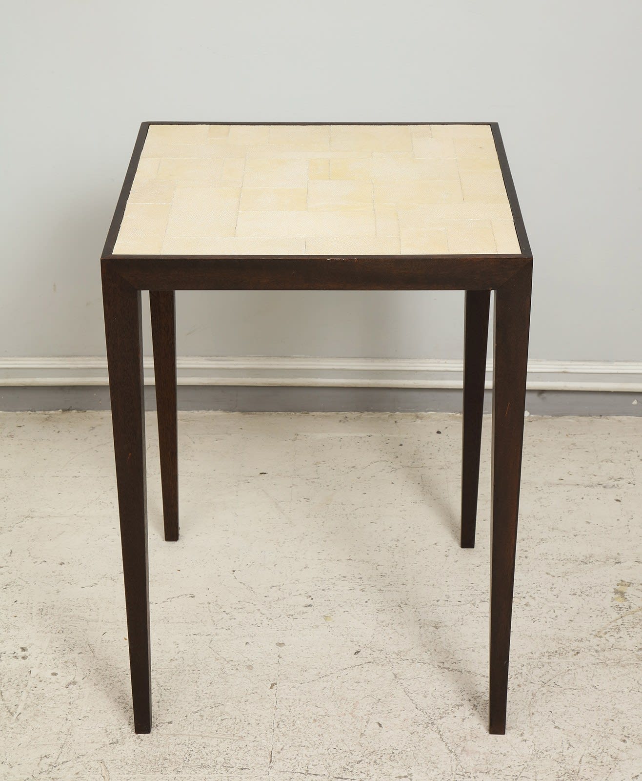 Custom Mahogany Table with Shagreen Top in the Jean Michel Frank Manner