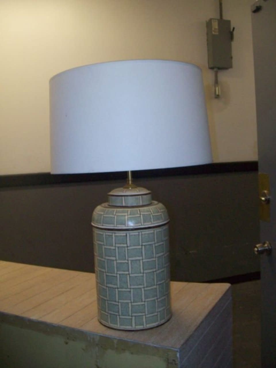 Custom Pair of Hand-painted Tole Canister Table Lamps