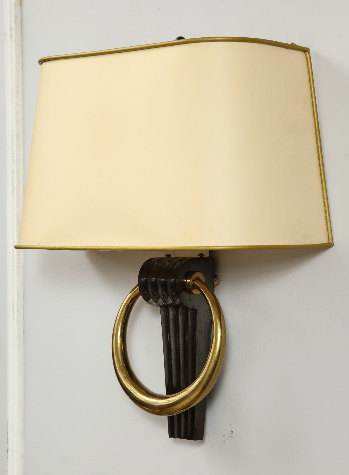 Pair of Custom Bronze Sconces inspired by French 1940's design, 21st century