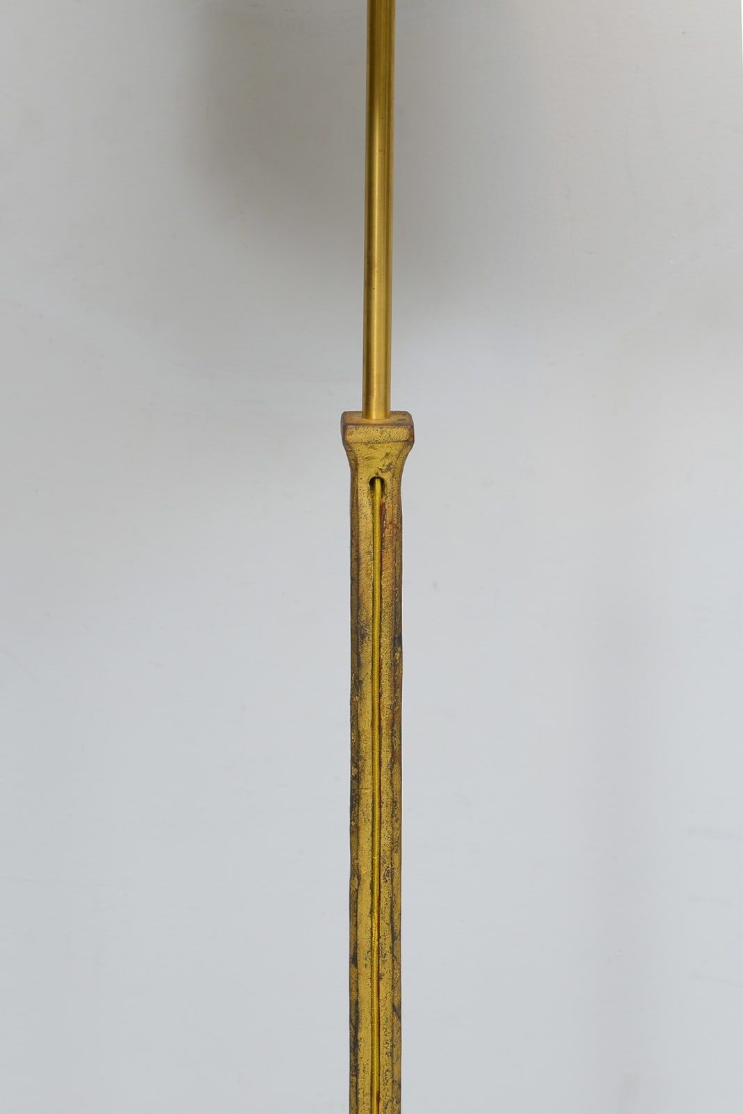 French Vintage Gilt Wrought Iron Floor Lamp