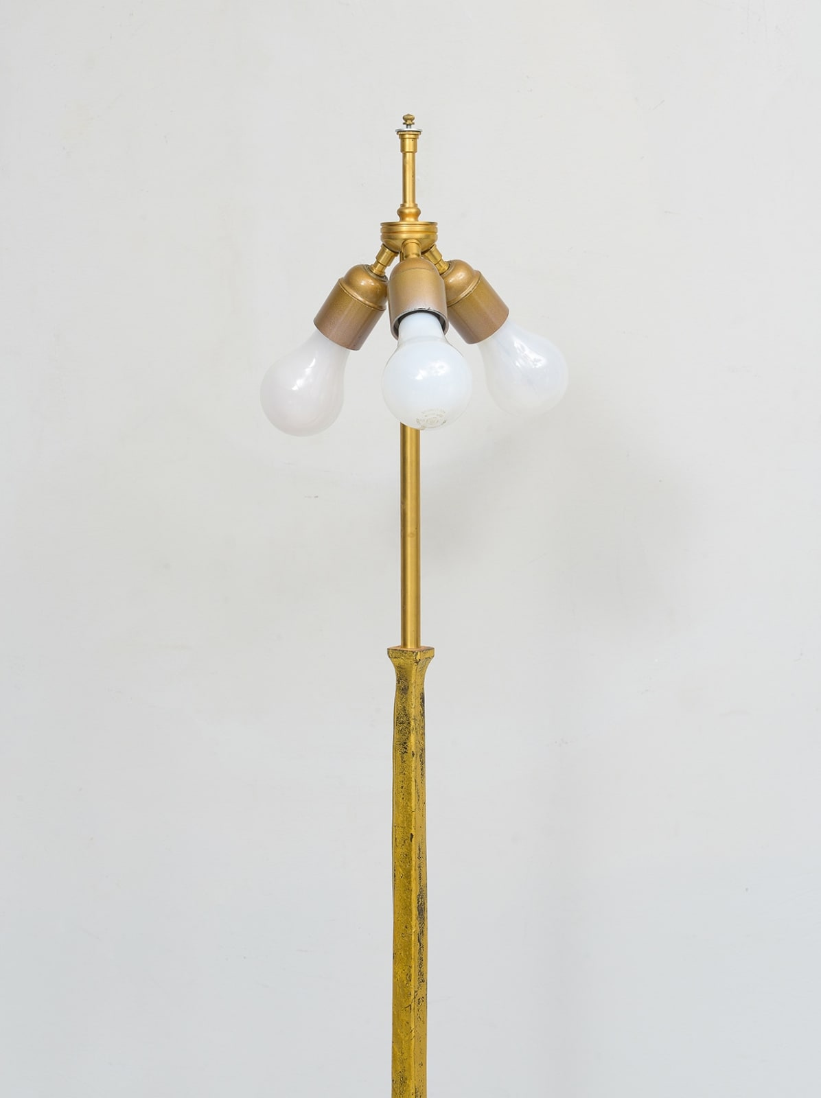 French Vintage Gilt Wrought Iron Floor Lamp