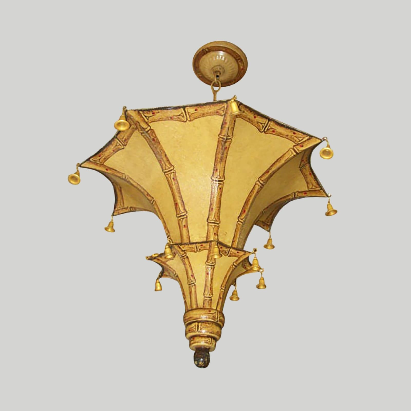 Custom Faux-Bamboo Painted Tole Fixture