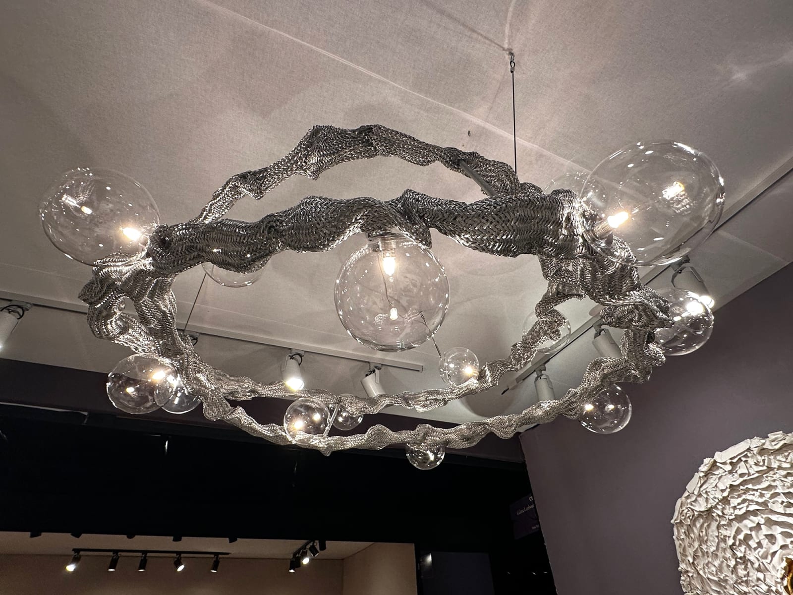 Philippe Montels, Hand-woven Metal Constellation Chandelier, 21st century