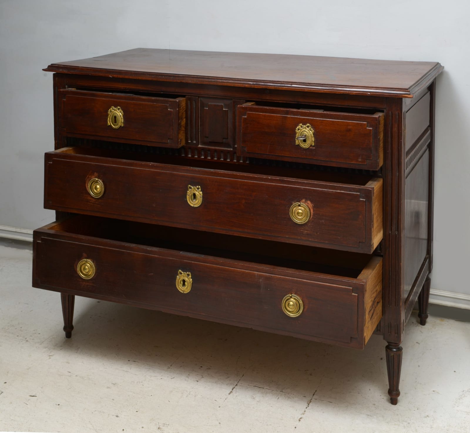 Antique French Mahogany Commode , Late 19th century