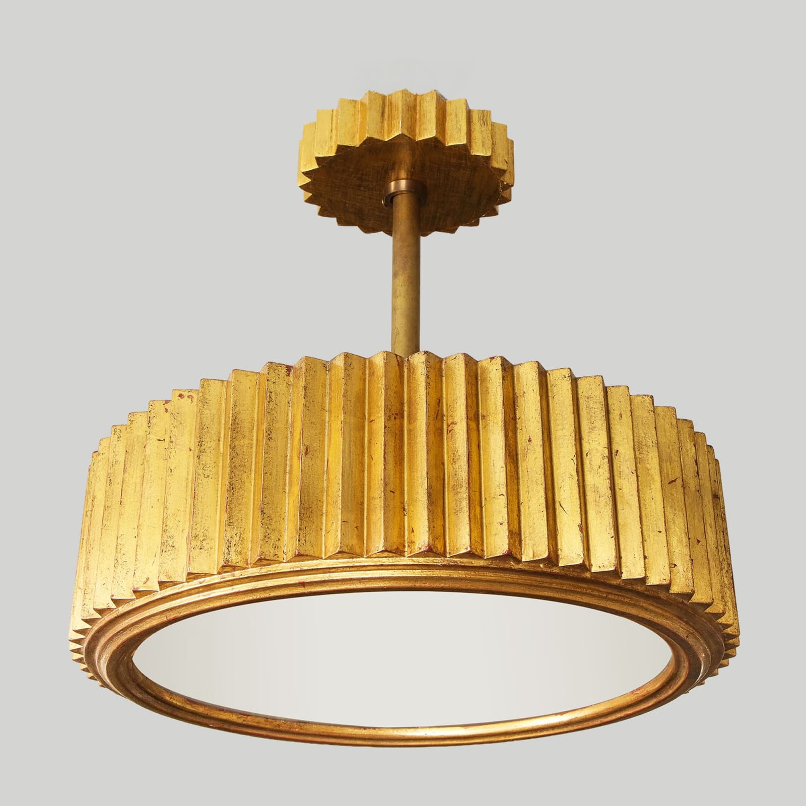 Custom Giltwood Hand-Carved Fixture in the Art Deco Manner