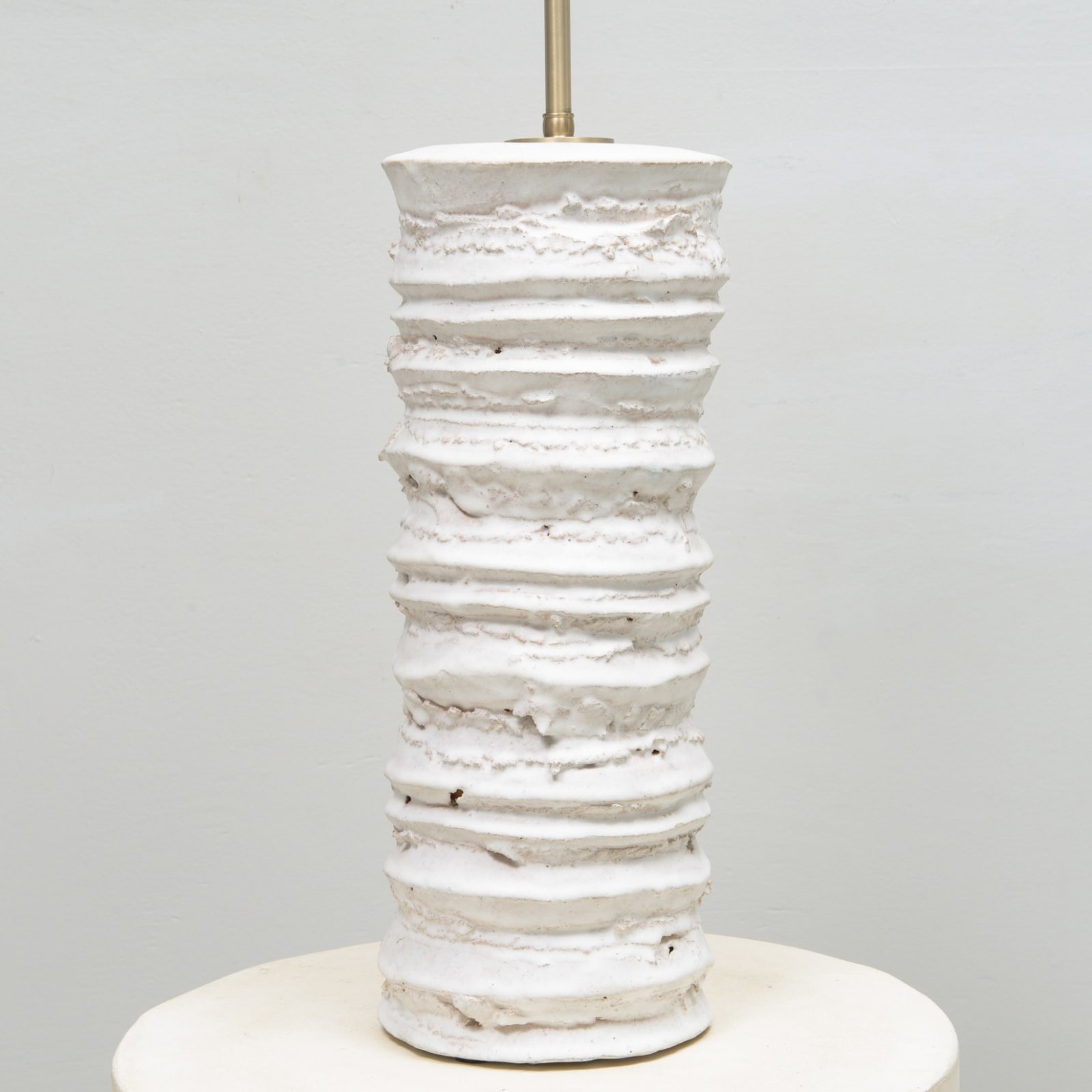 Peter Lane, Pair of Bespoke Sculptural Ceramic Accordion Lamps, 21st century