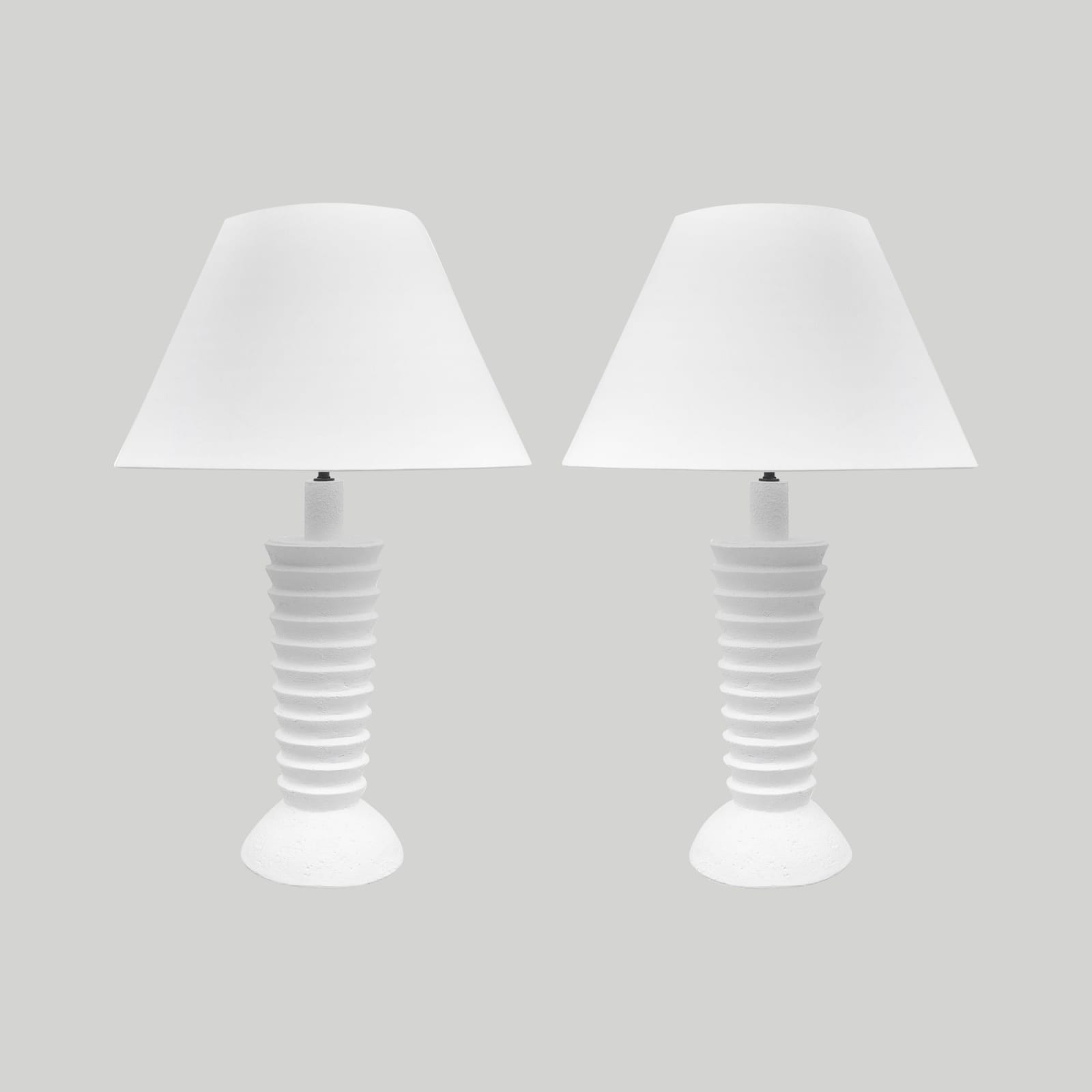 Pair of Custom Plaster Luc Lamps, 21st century