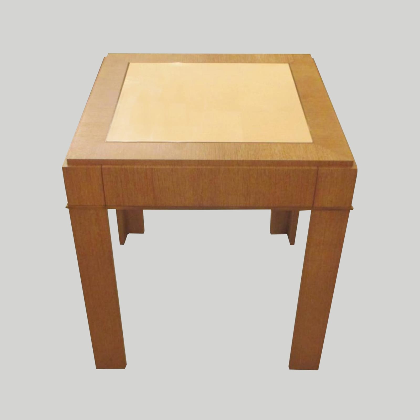 Custom Cerused Oak Side Table with Parchment Top, 21st century